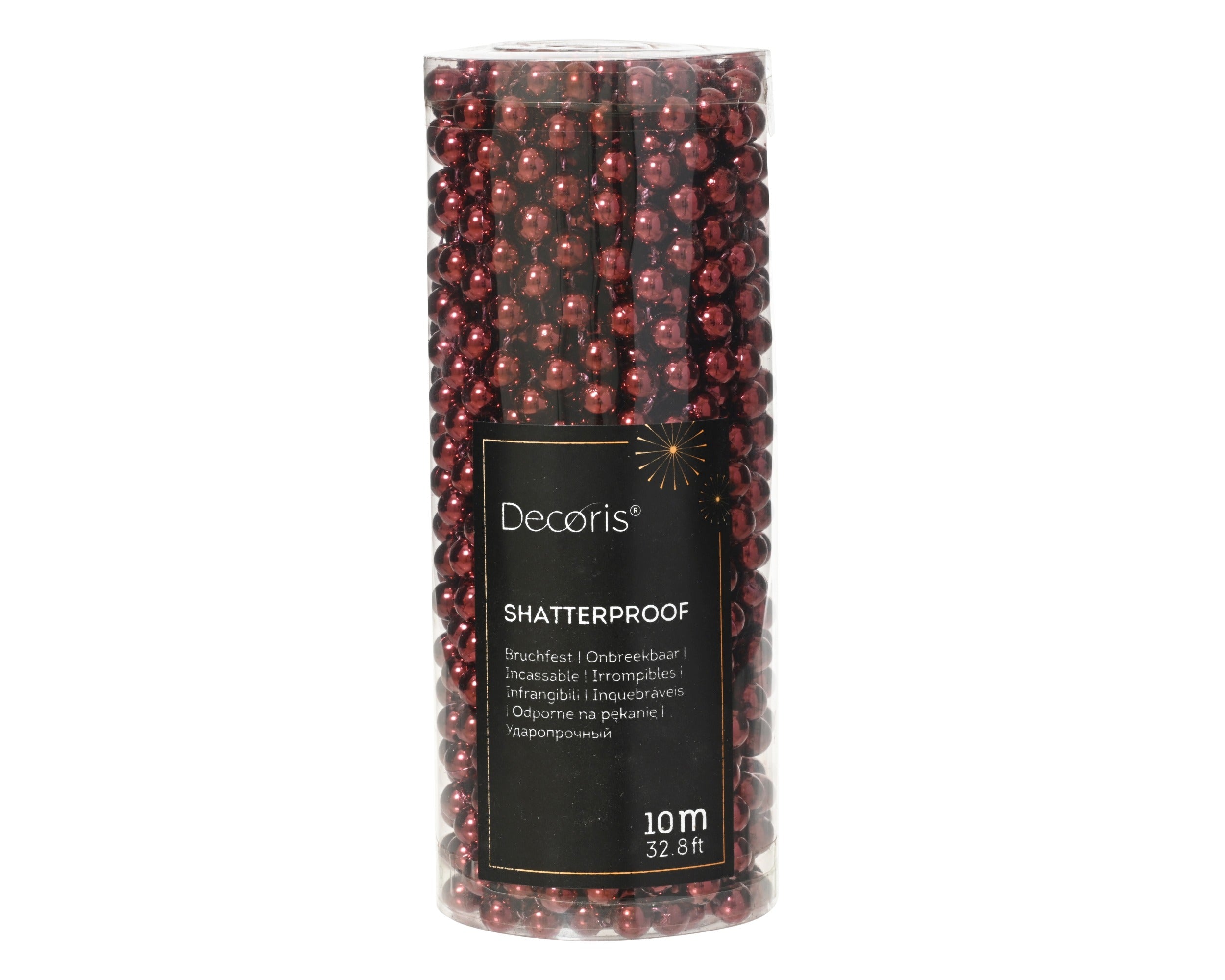 Decoris bead garland oxblood 0.8 cm diameter