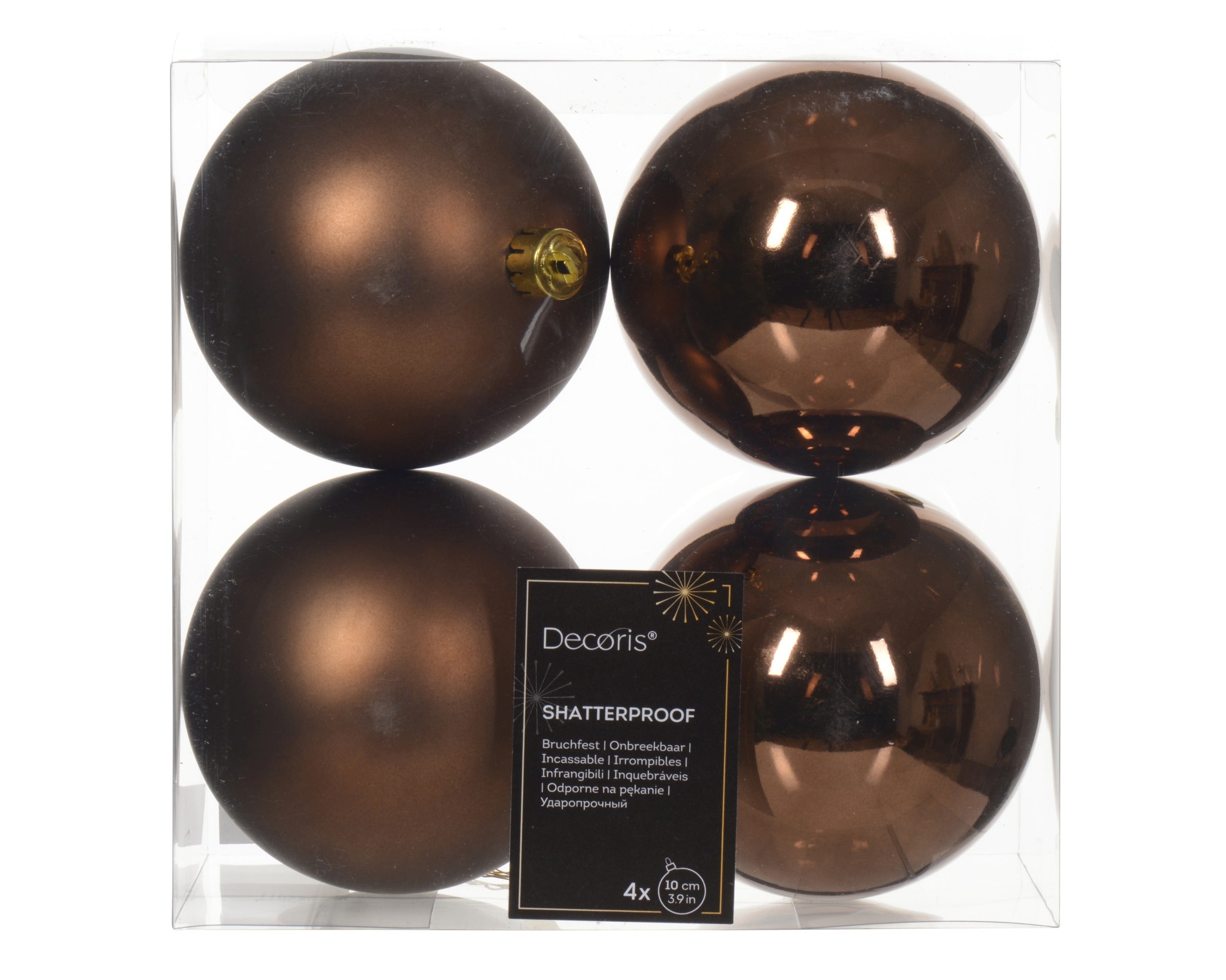 Decoris shatterproof baubles espresso 10 cm