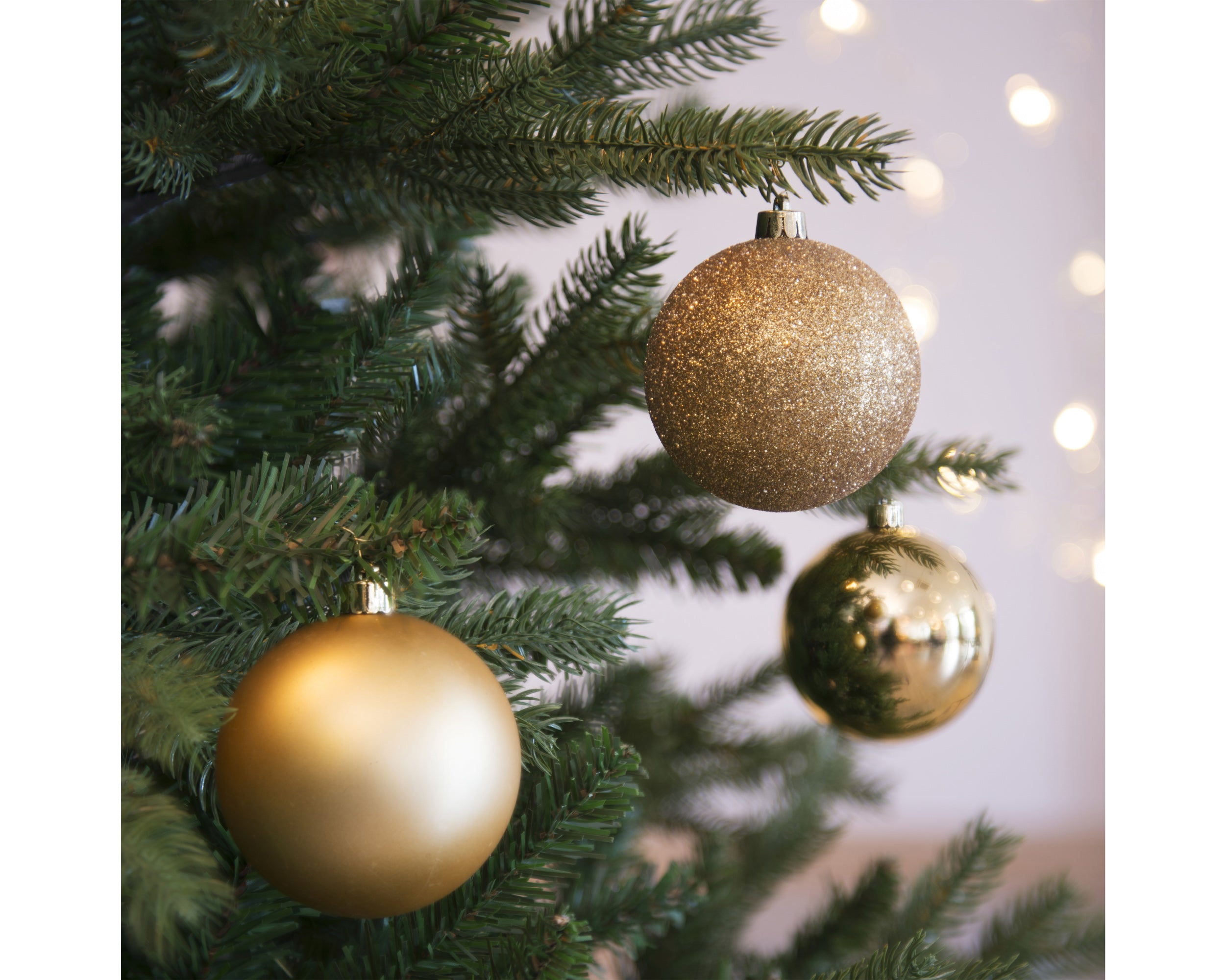 Decoris shatterproof baubles light gold 8 cm