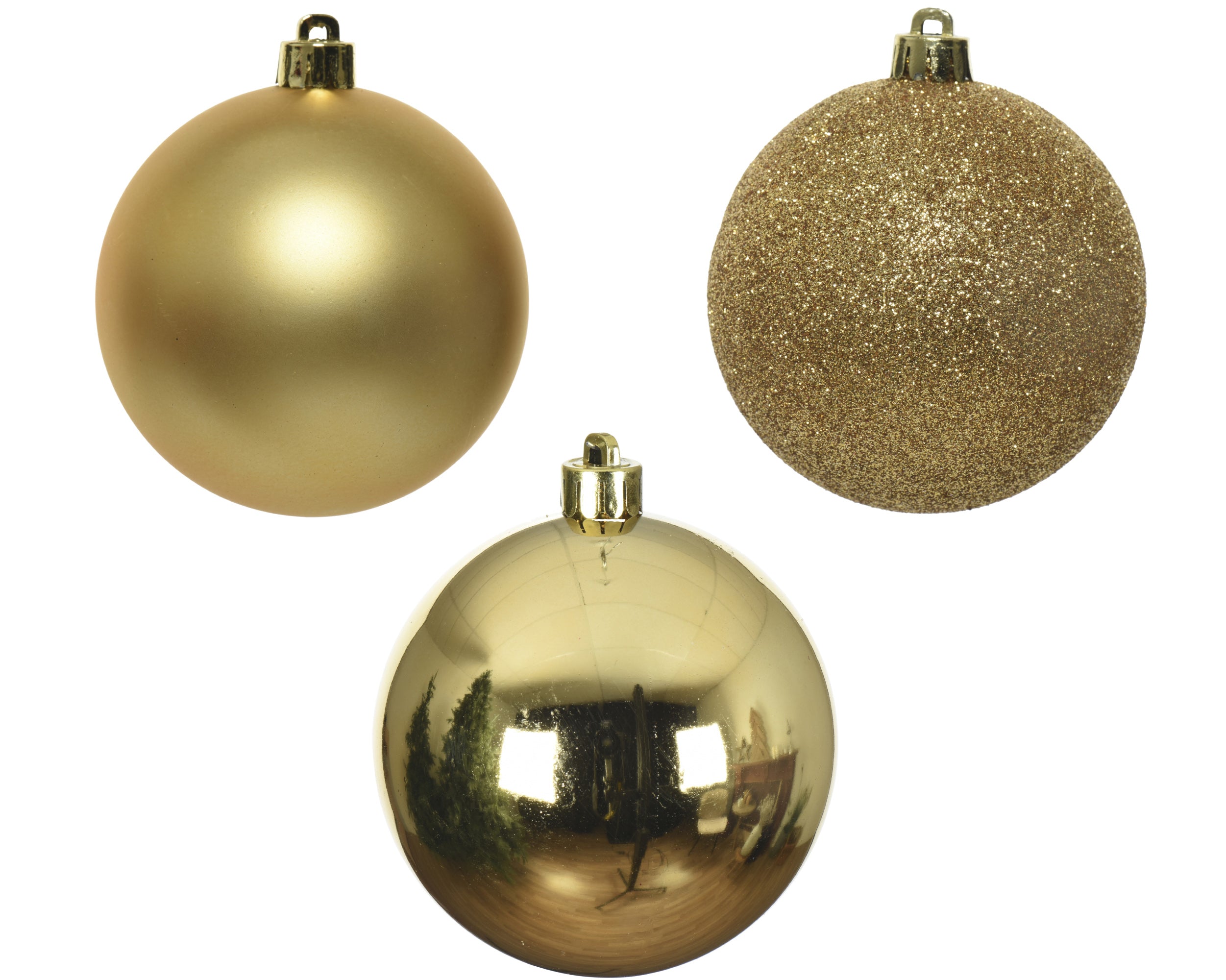 Decoris shatterproof baubles light gold 8 cm