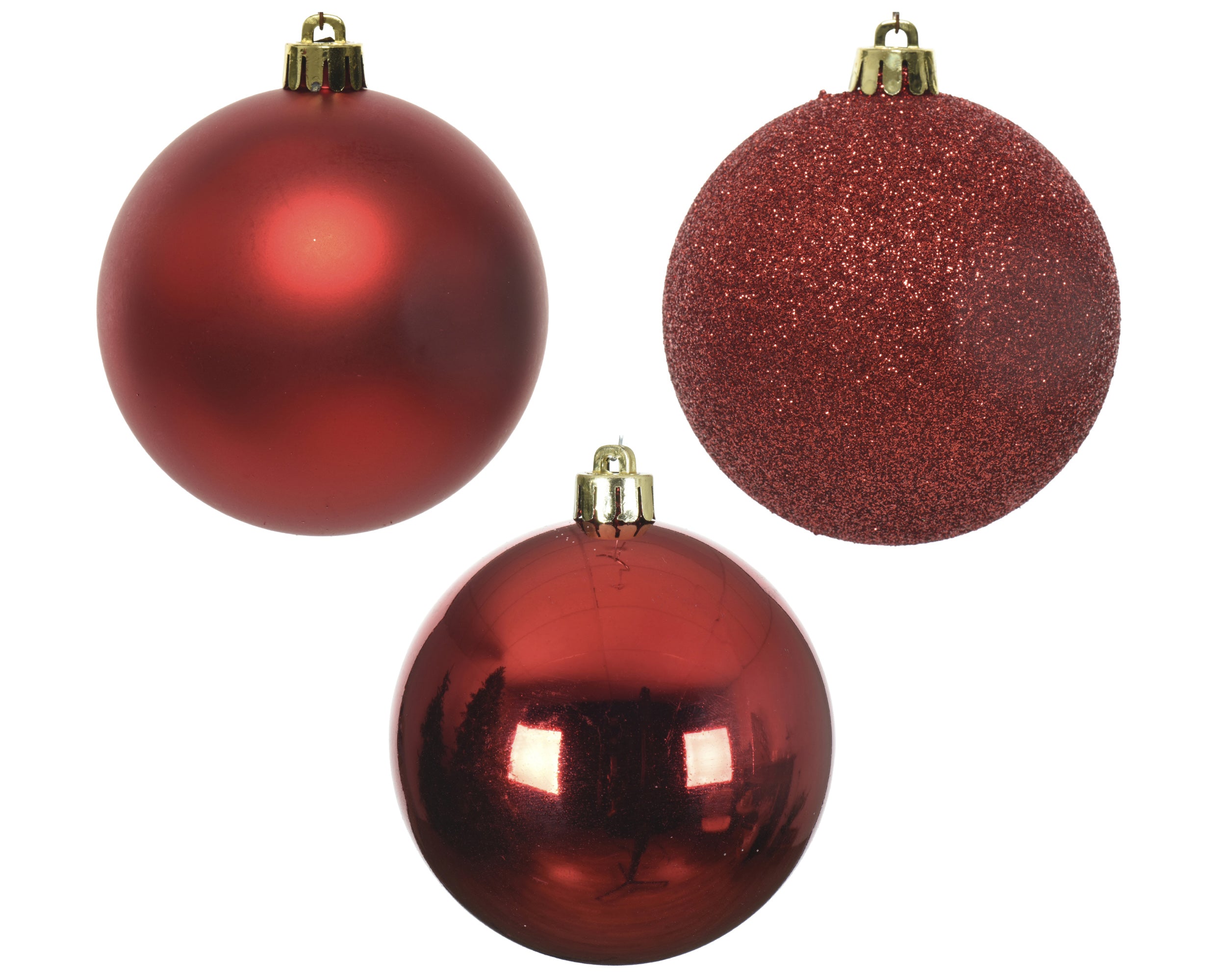 Decoris shatterproof baubles Christmas red 8 cm