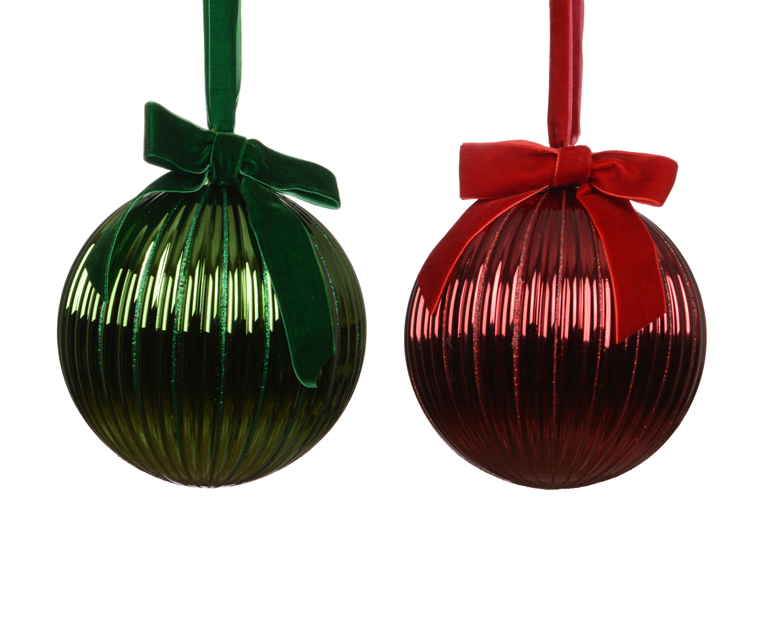 Decoris decorated glass bauble round 14 cm