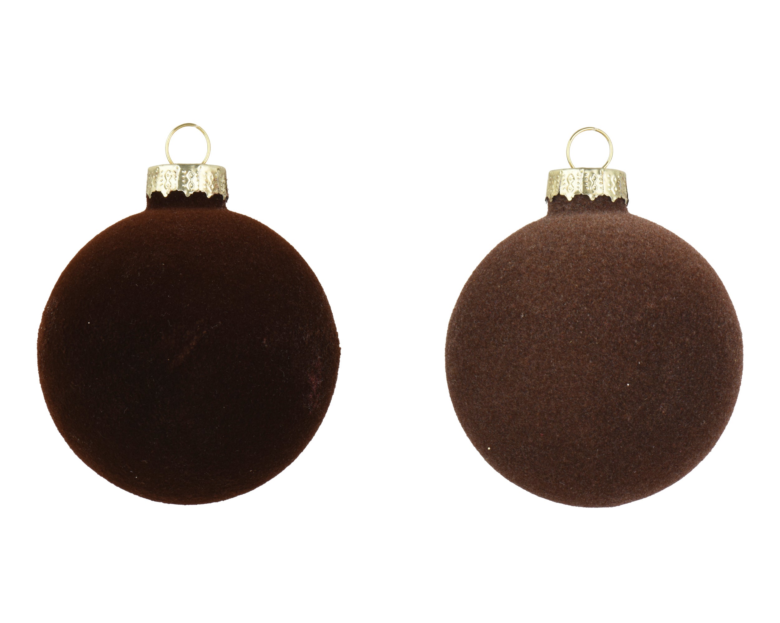 Decoris decorated glass bauble brown round 15 cm