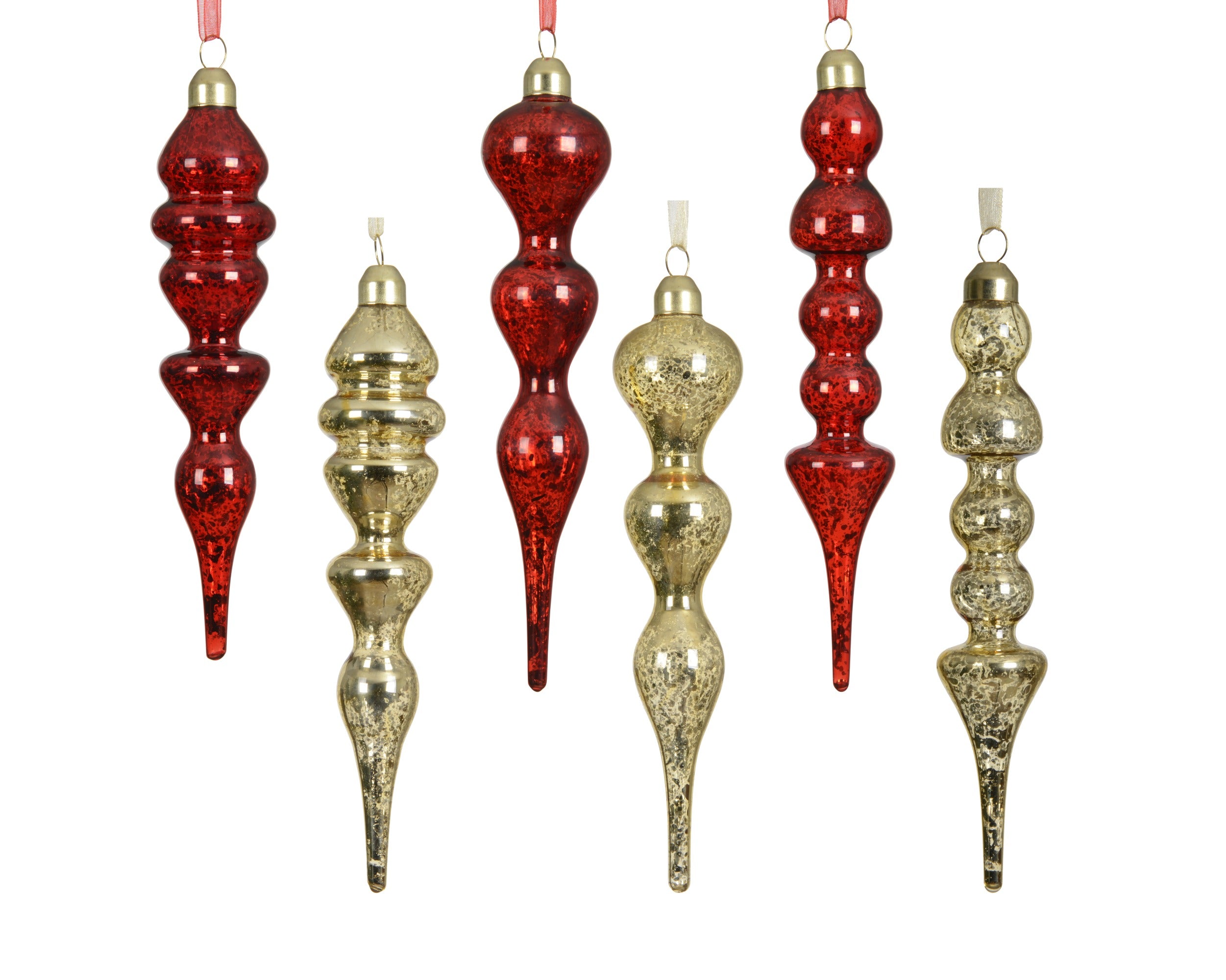 Decoris decorated ornament glass icicle 4 cm