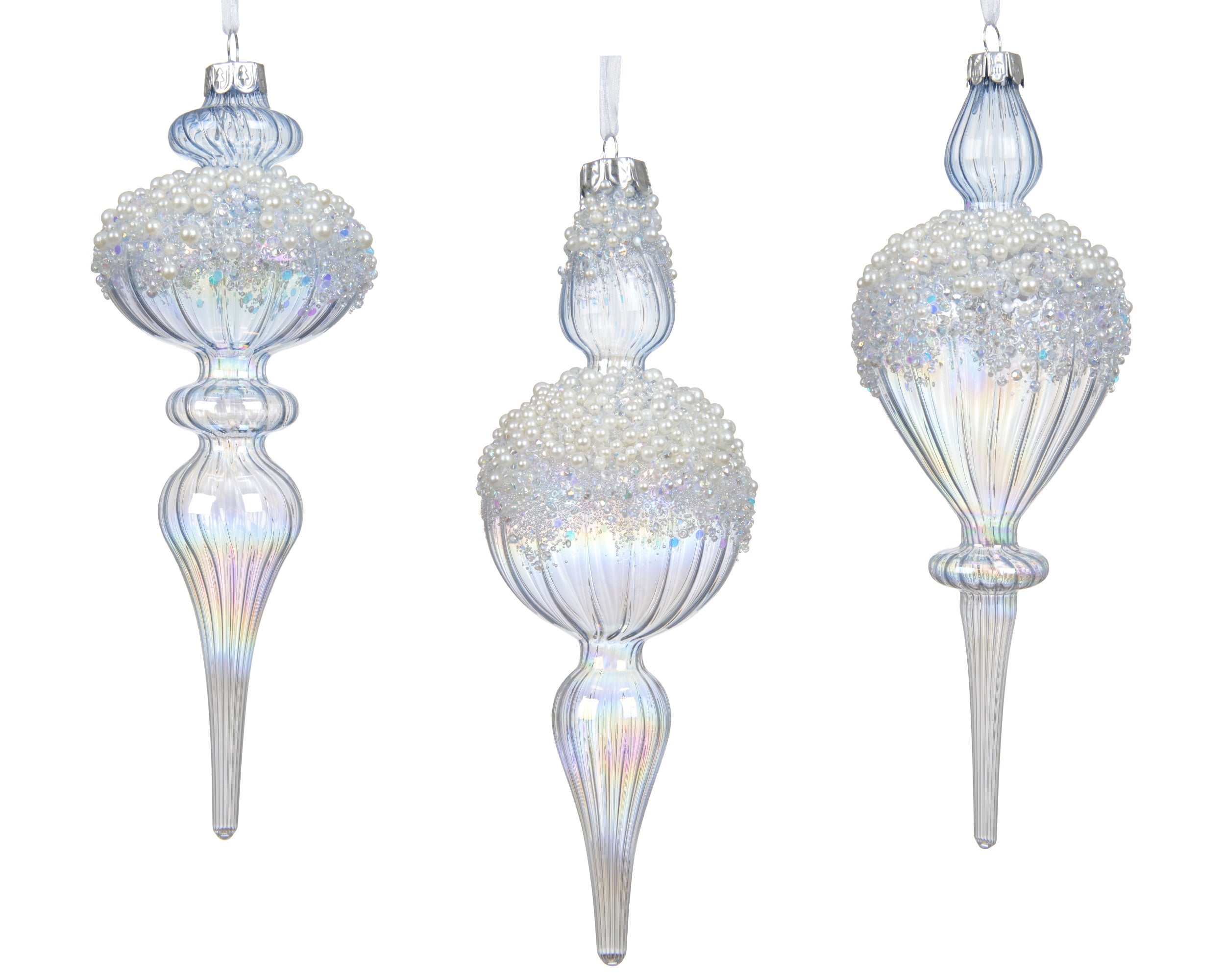 Decoris ornament made of glass iris finial 7 cm