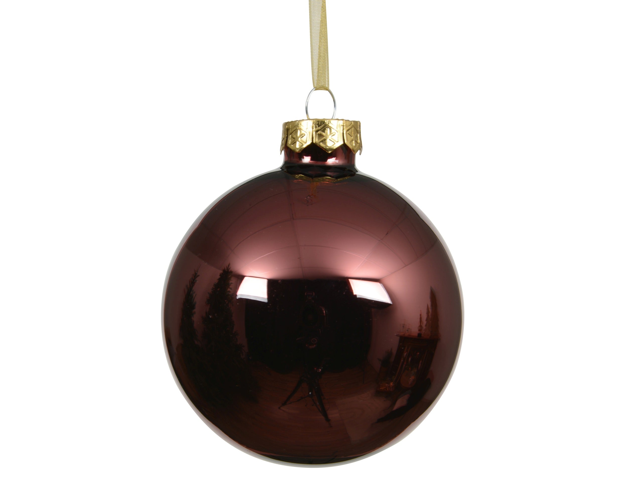 Decoris Christmas bauble glass oxblood 15 cm