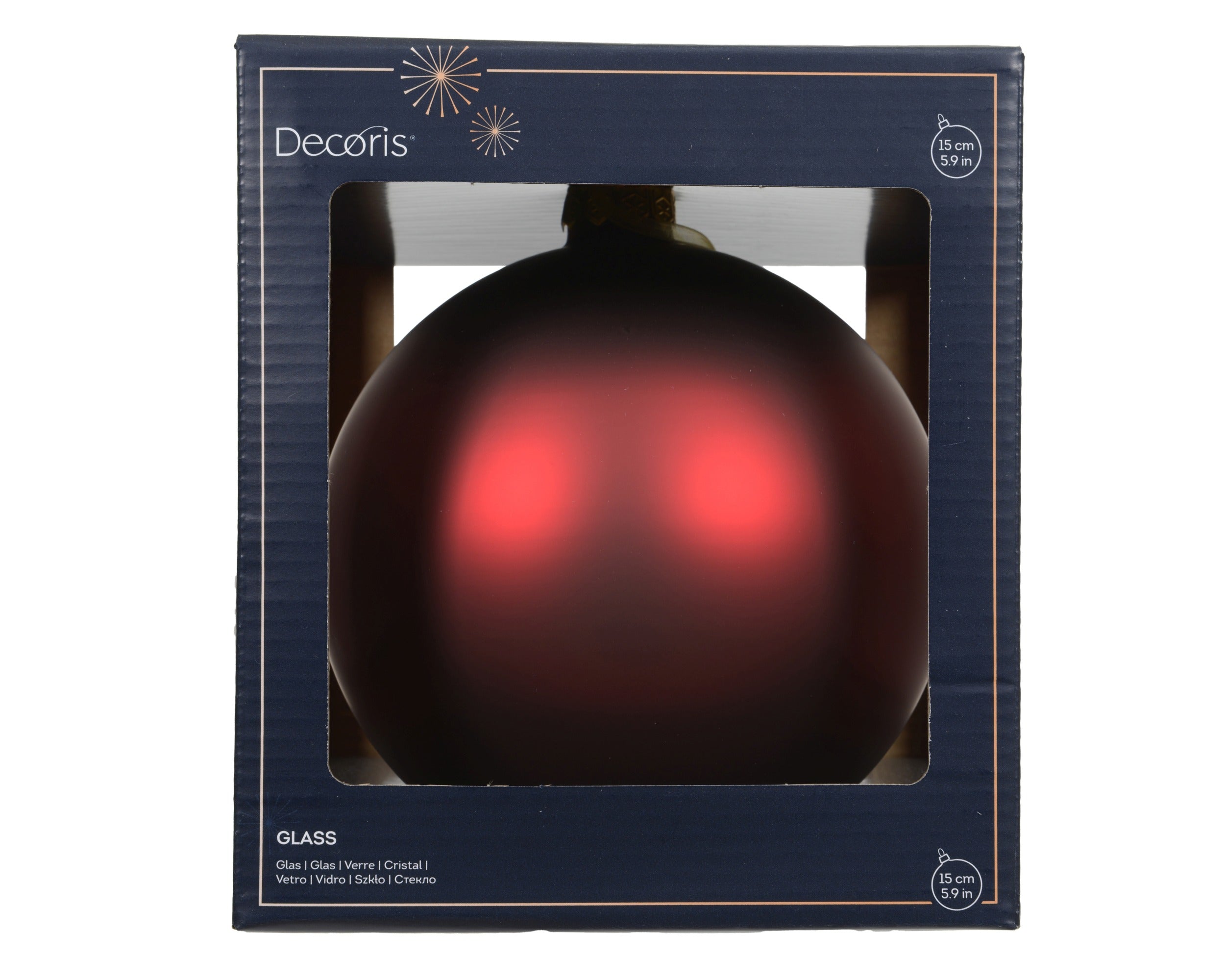 Decoris Christmas bauble made of glass oxblood 15 cm