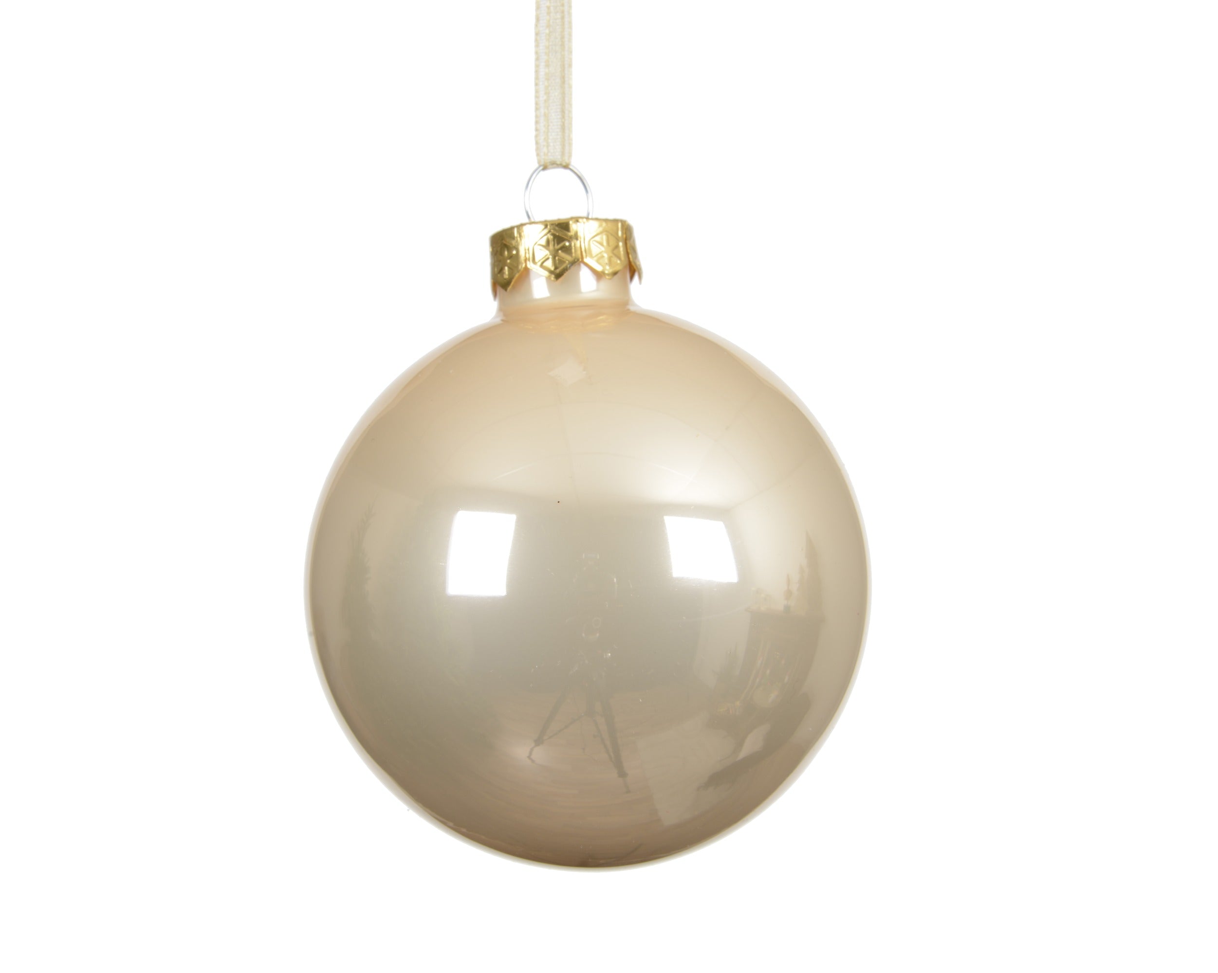 Decoris Christmas bauble glass pearl 10 cm