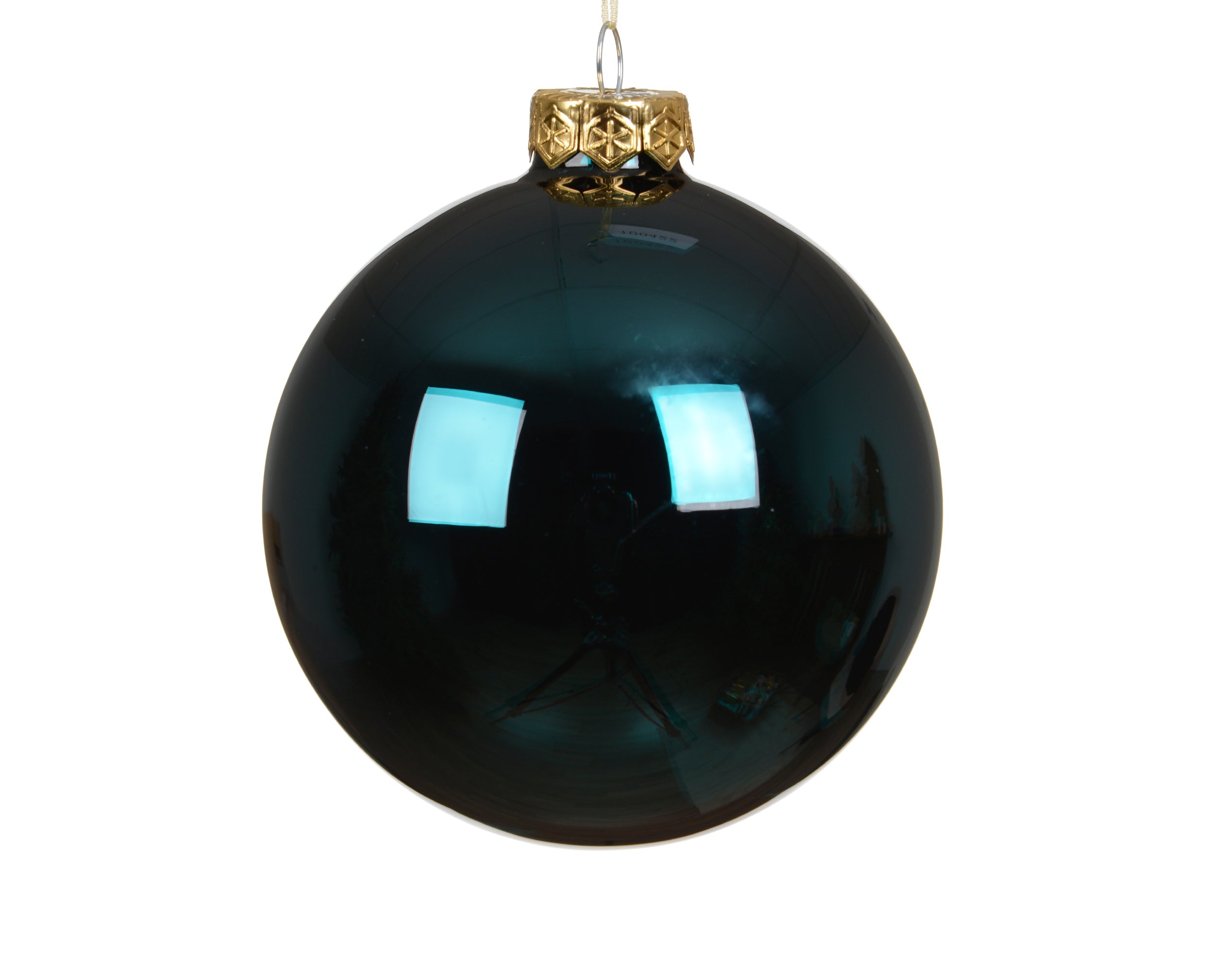 Decoris Christmas bauble glass emerald 10 cm