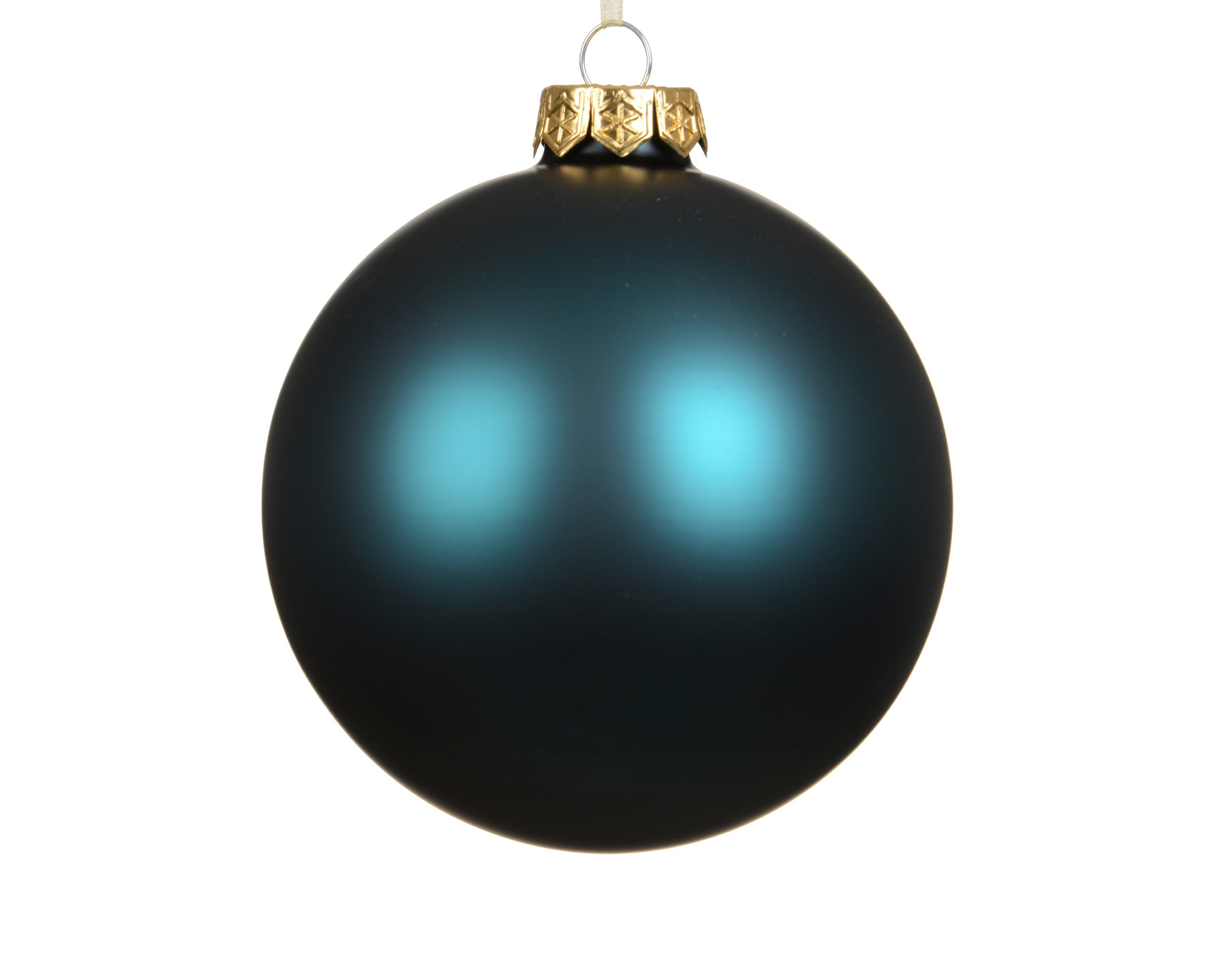 Decoris Christmas bauble glass emerald 10 cm