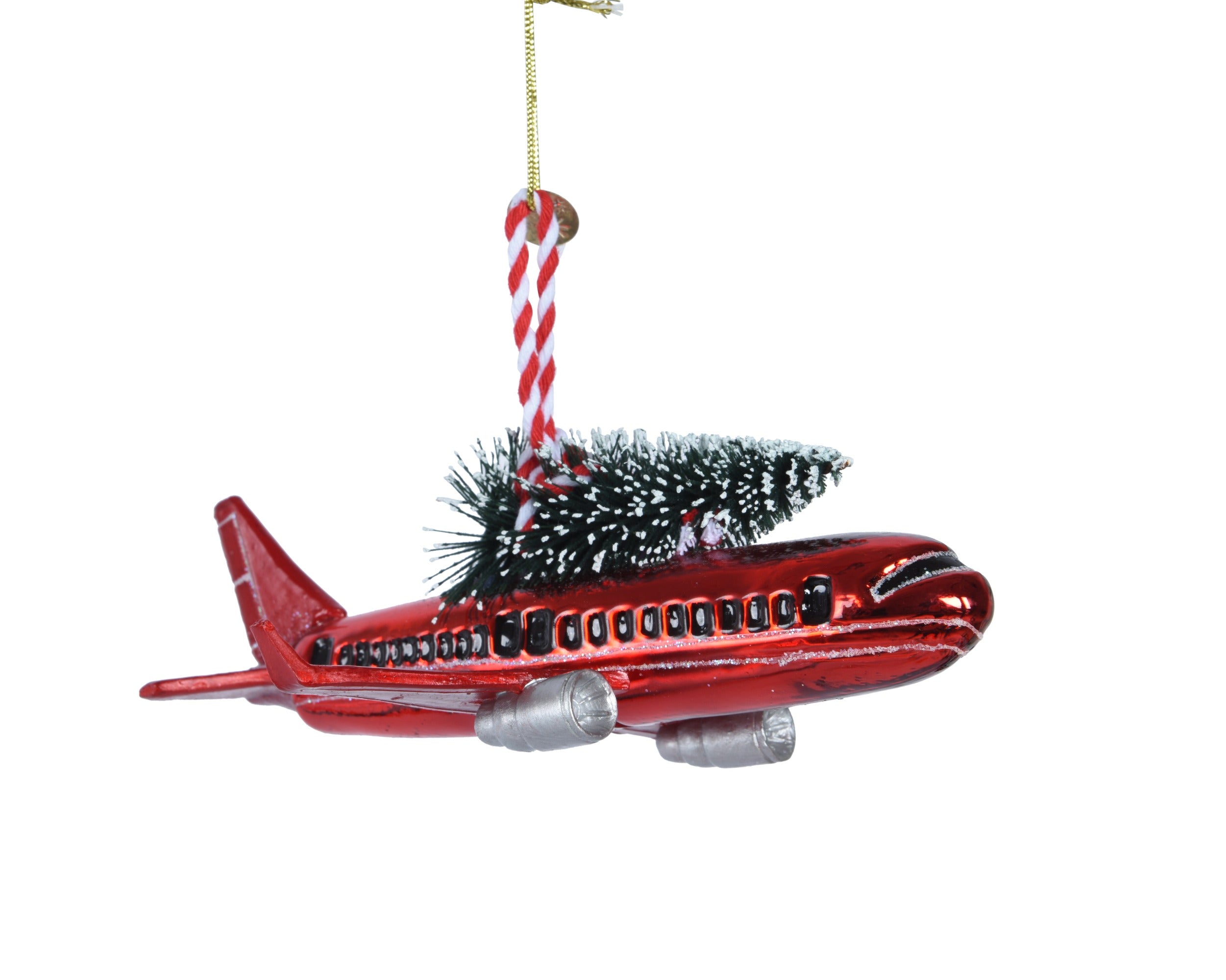 Decoris ornament poly red plane 15.9 cm