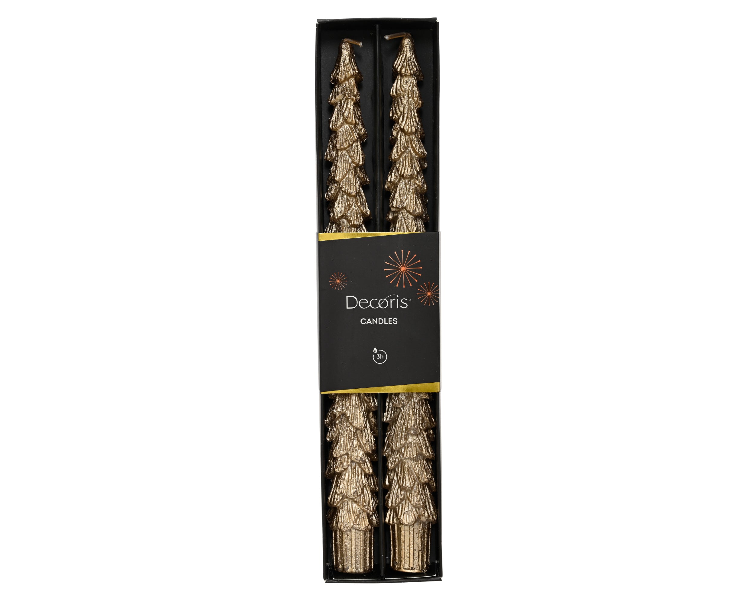 Decoris Dinner Candle Tree 25 cm Metallic Gold