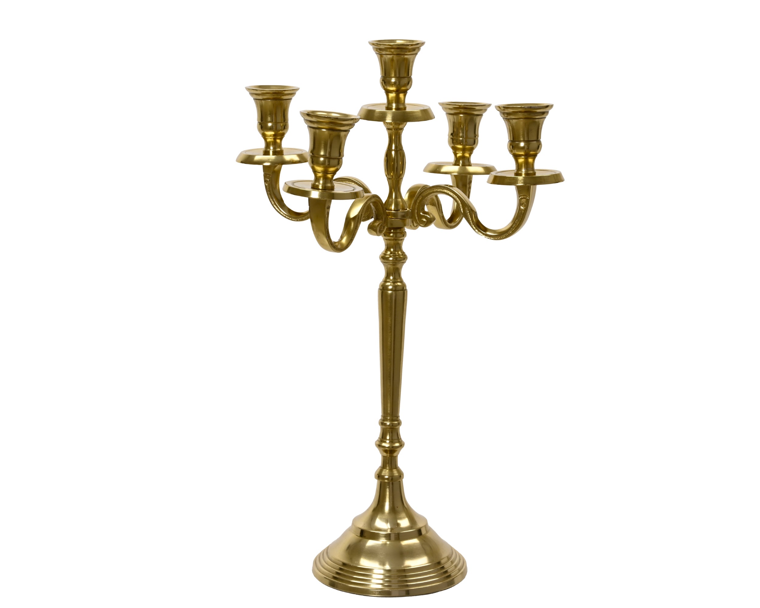 Decoris Candleholder Gold Aluminium Candelabra 40 cm