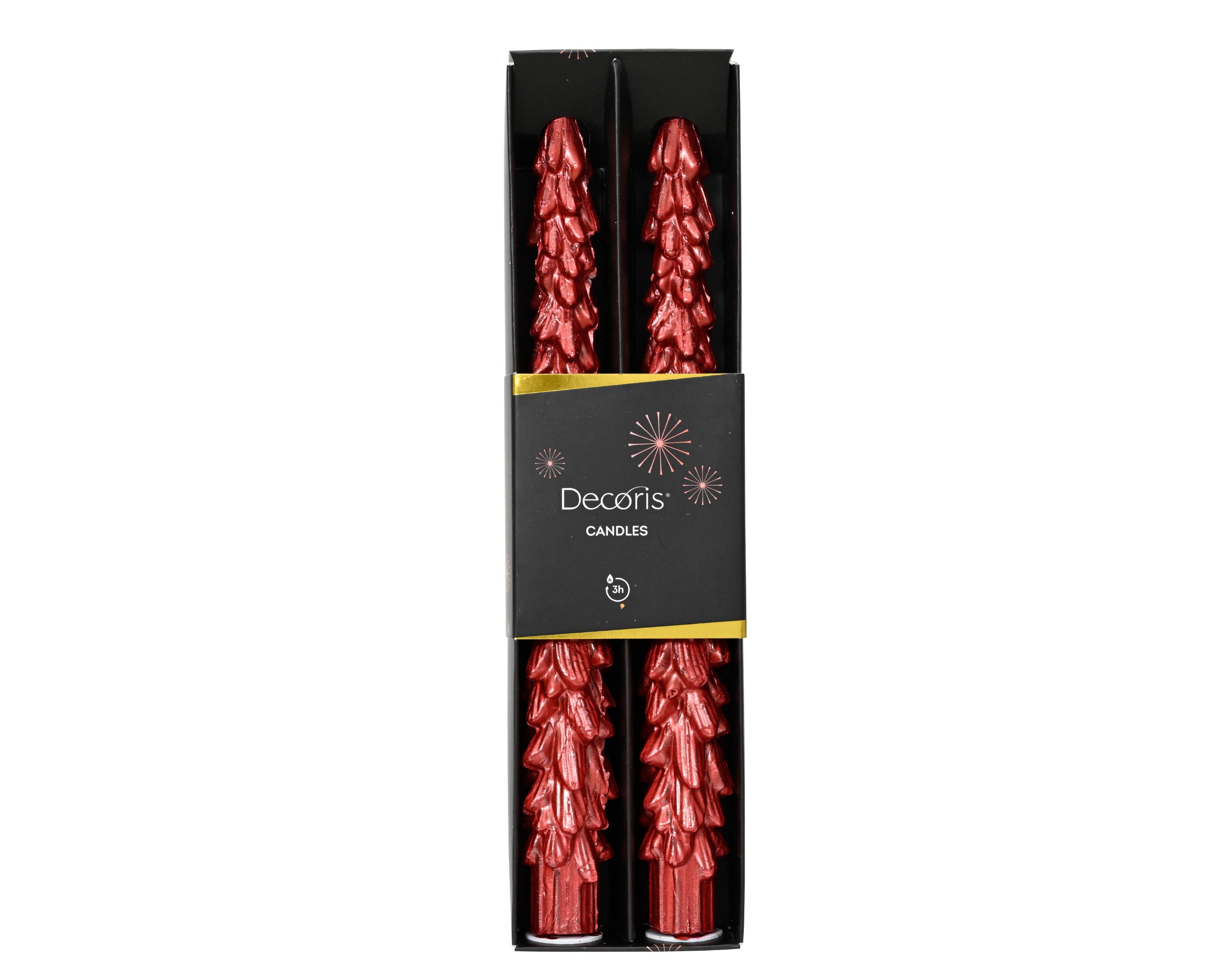 Decoris Dinner Candle Tree 25 cm Metallic Red Indoor