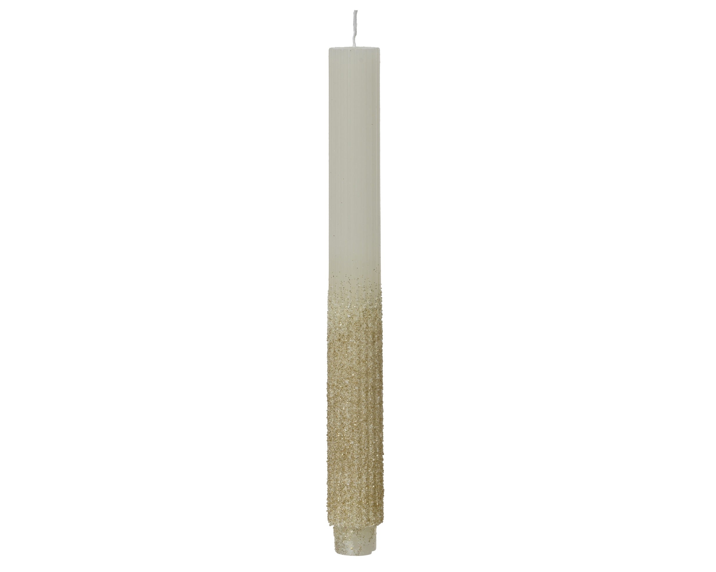 Decoris Dinner Candle 26.5 cm Paraffin with Glitter Finish