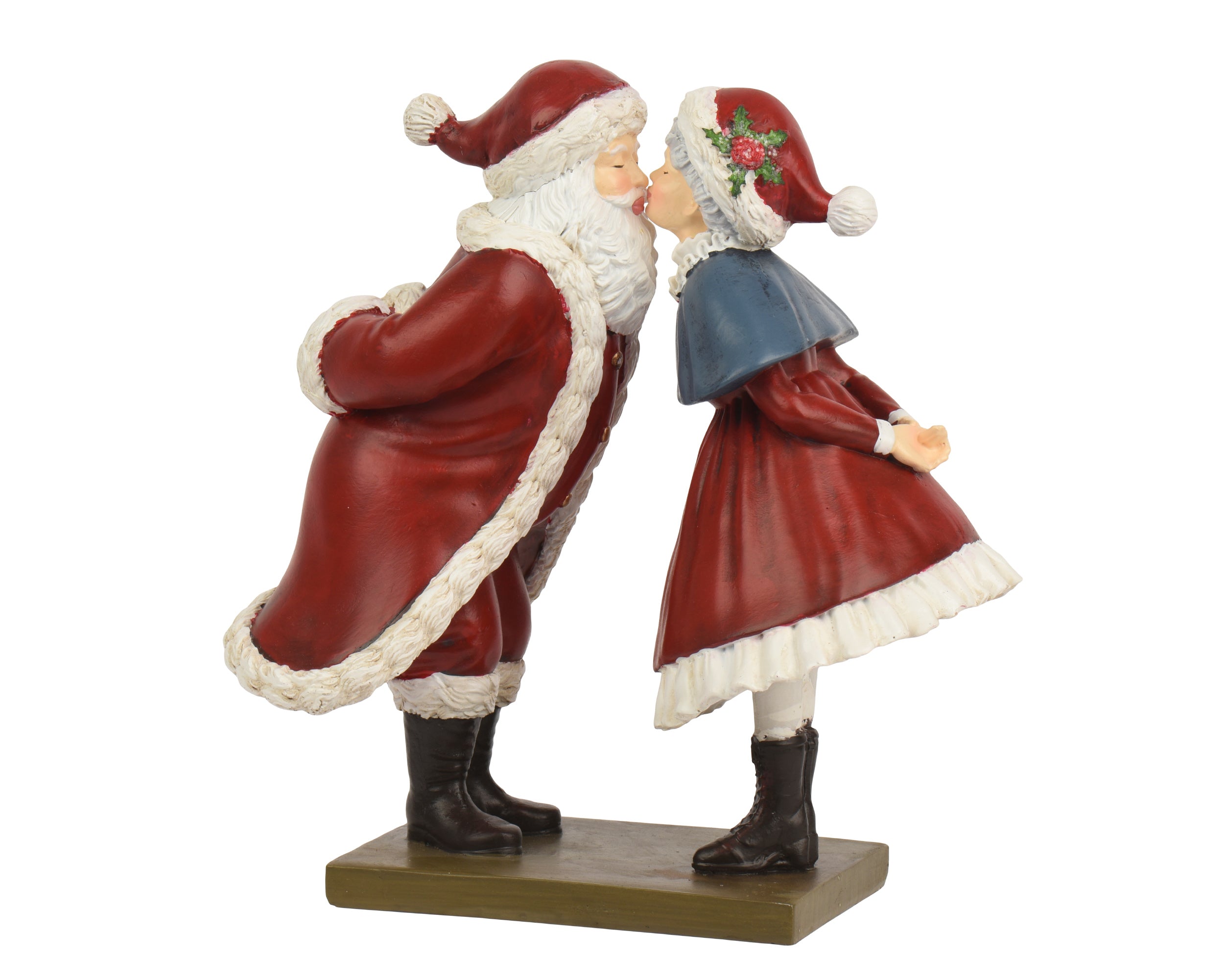 Decoris Christmas Figure Kissing Couple Polyresin 20 cm Red