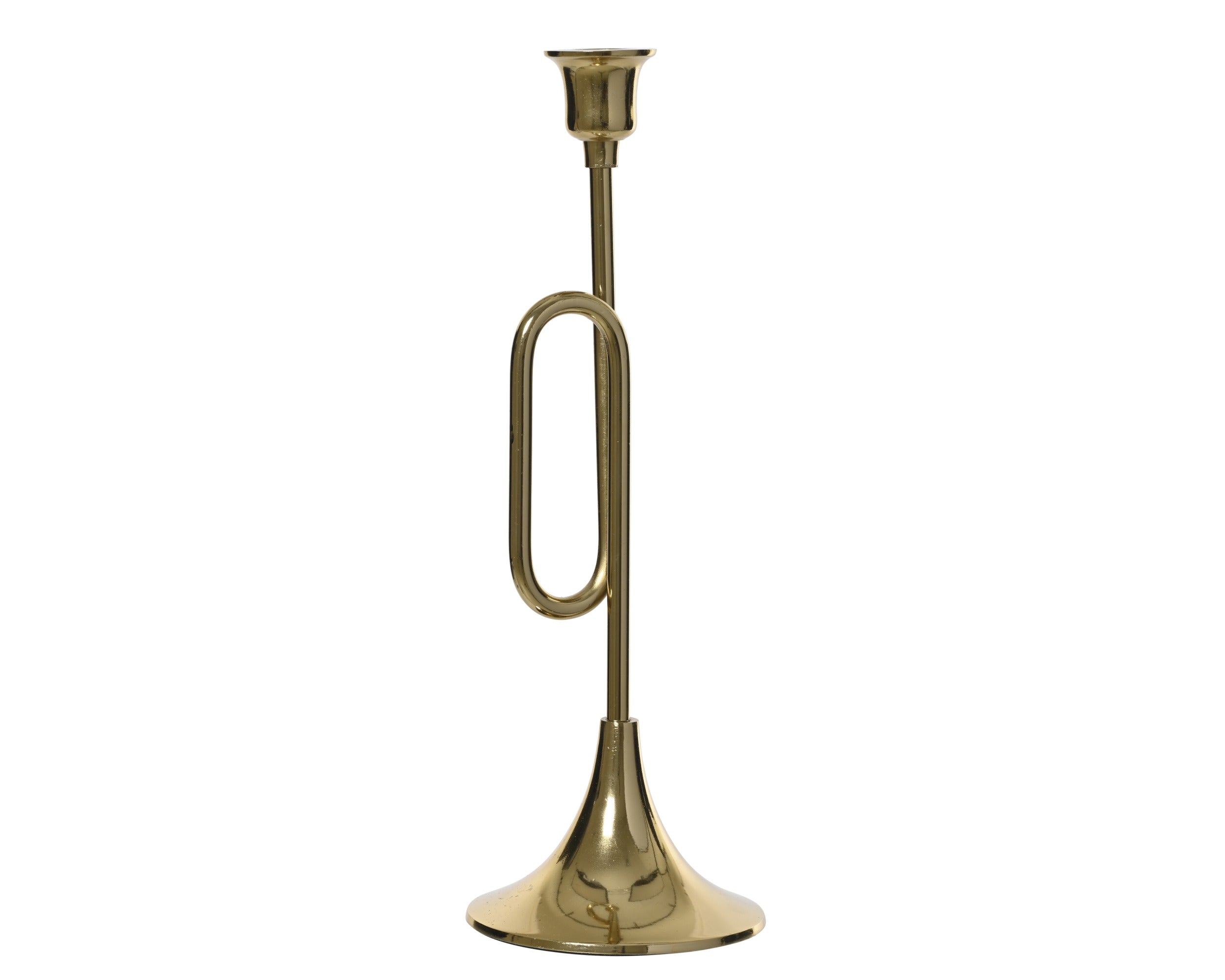 Decoris Candleholder Trumpet Shape 34 cm Gold Aluminium Indoor