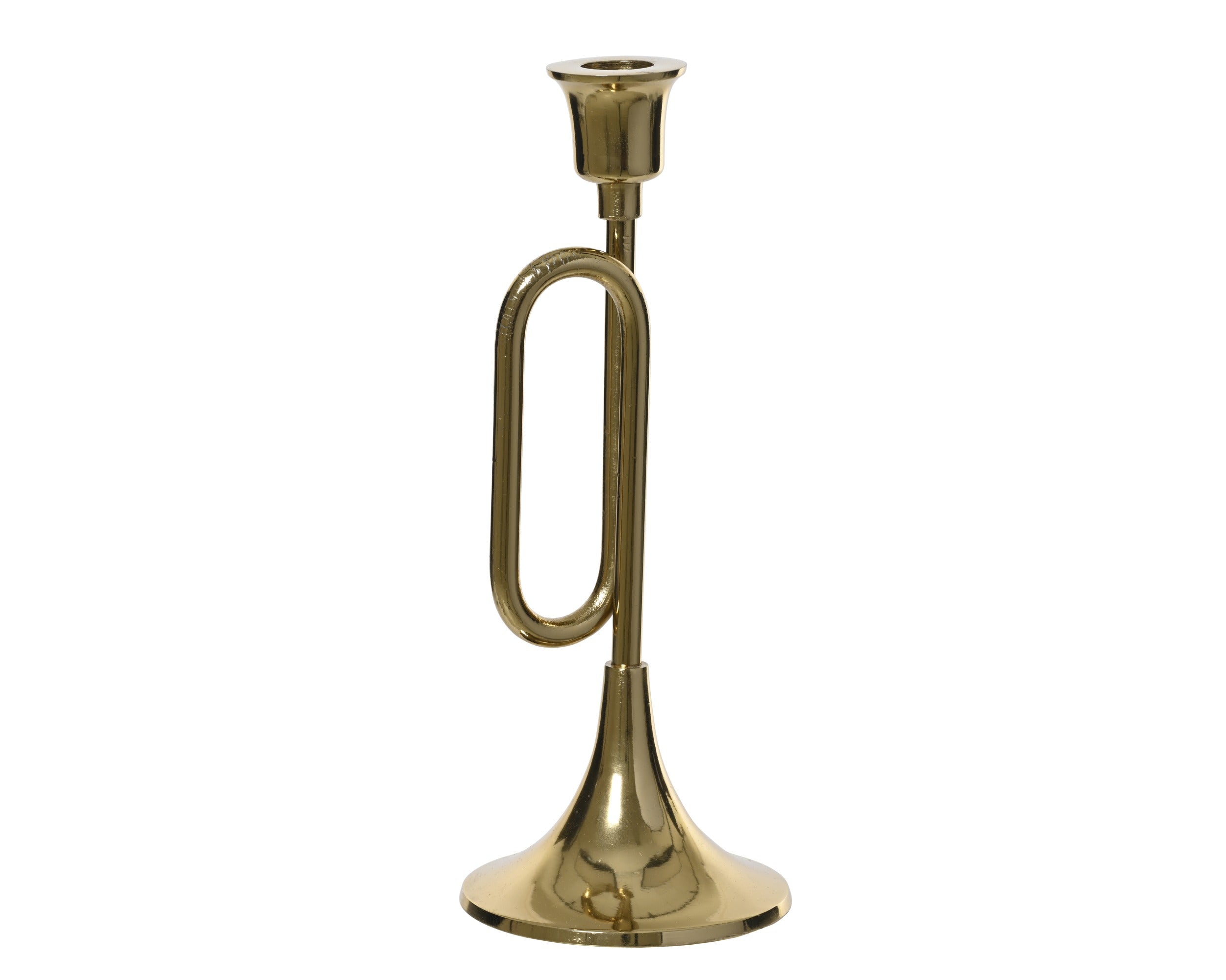 Decoris Candleholder Trumpet Shape 27 cm Gold Aluminium