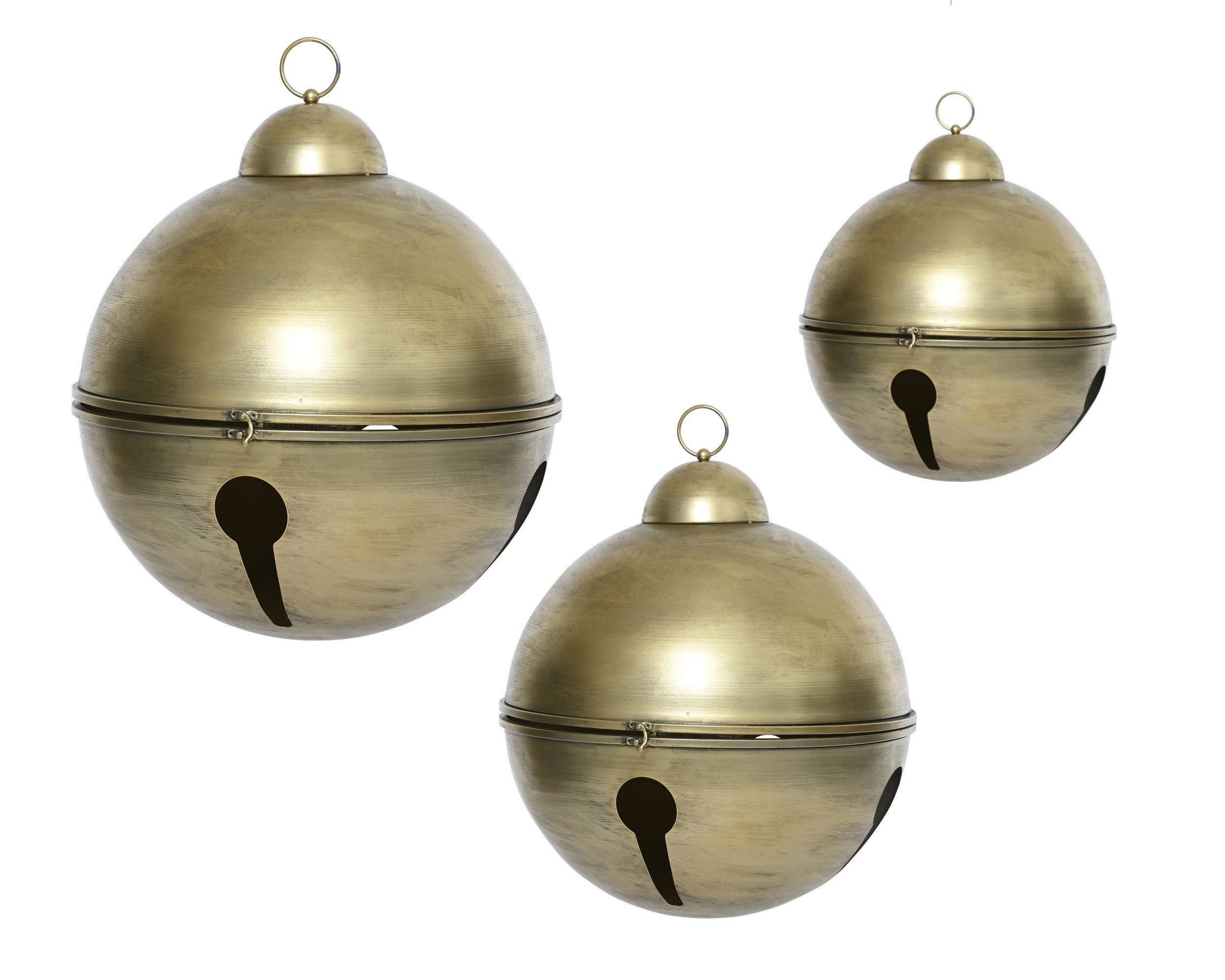 Decoris hanging decoration iron gold round bell 52 cm