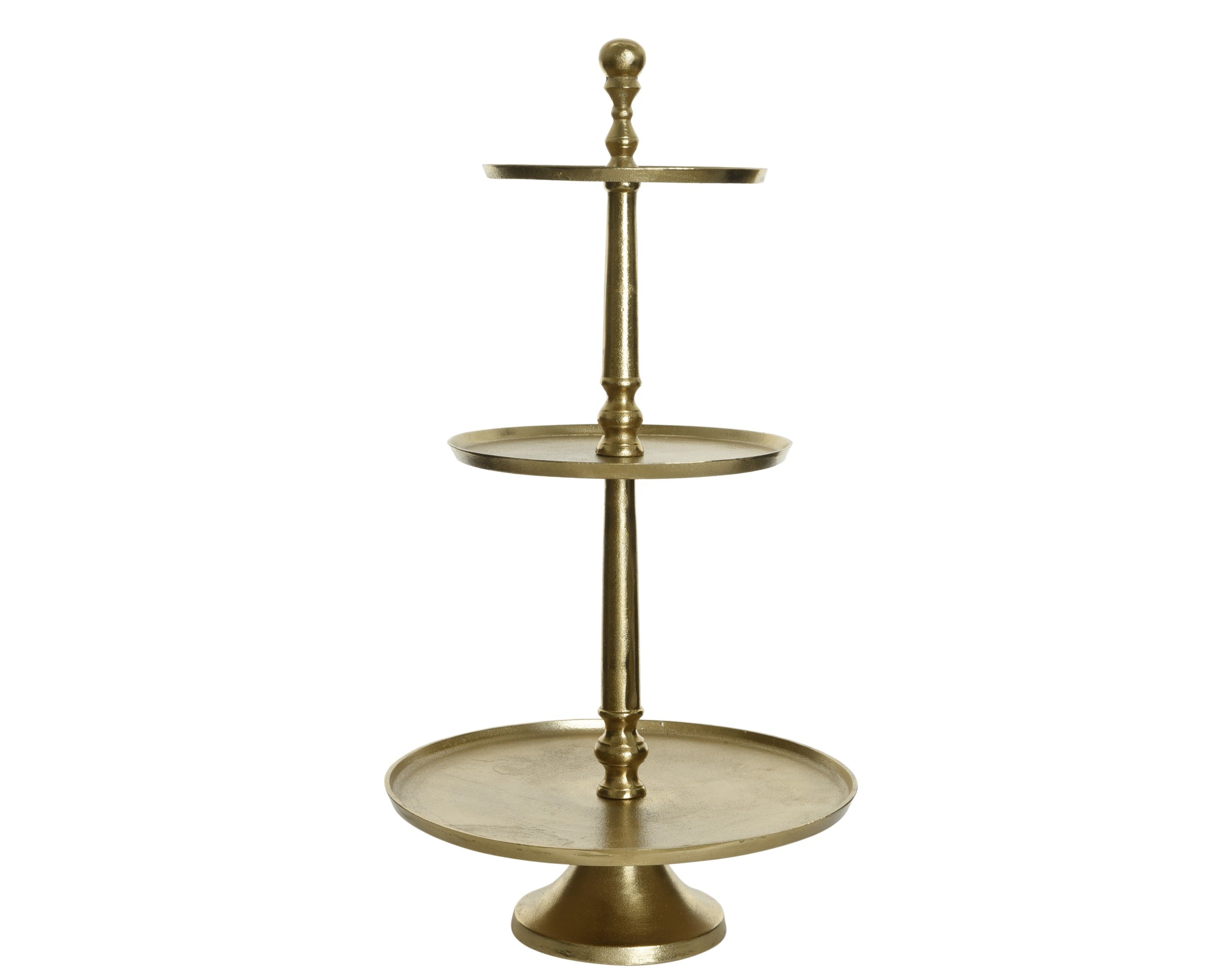 Cake Stand 3-Tier Round Gold Aluminum 81 cm