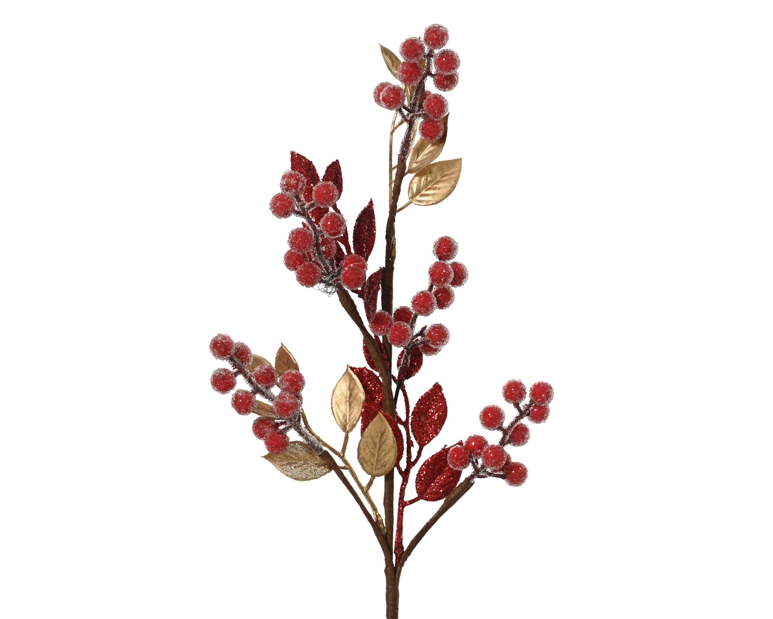 Everlands Berry and Leaf Spray 60 cm Christmas Red Foam