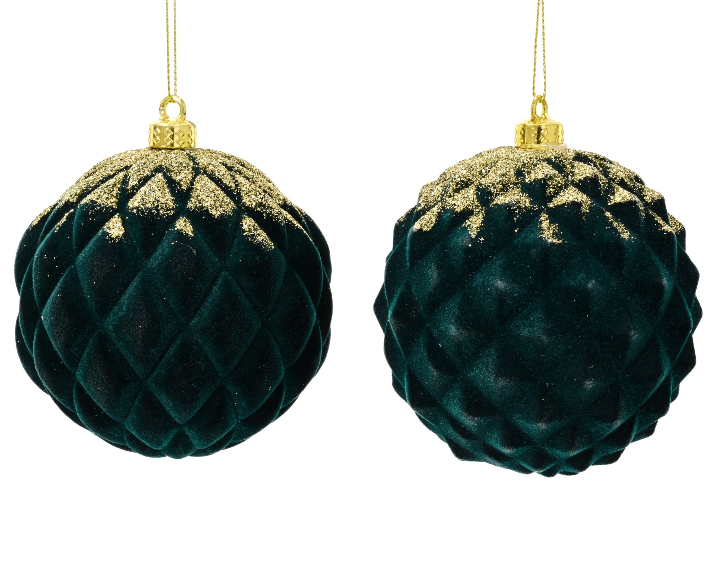 Decoris bauble PP emerald faceted 10 cm