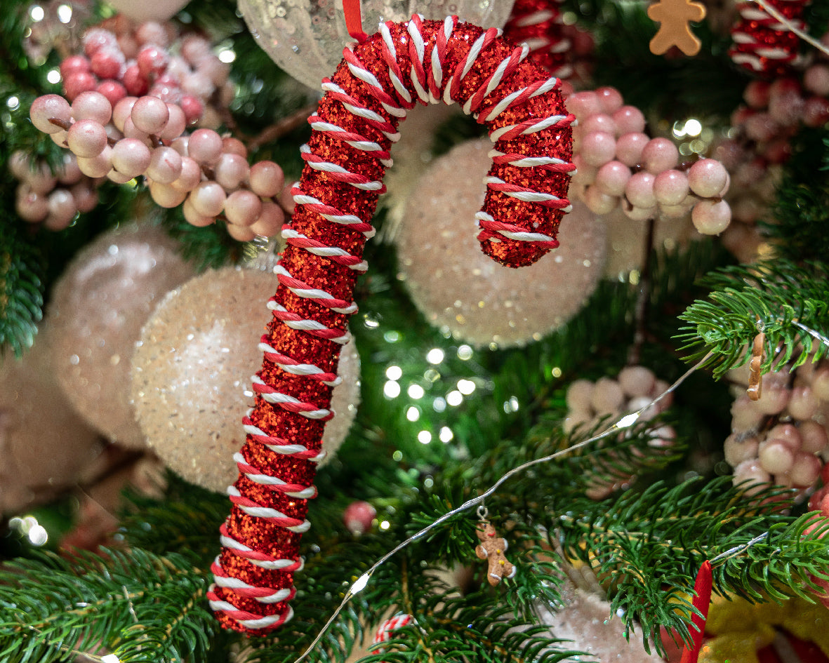 Decoris hanging decoration foam red and white candy stick 20.5 cm