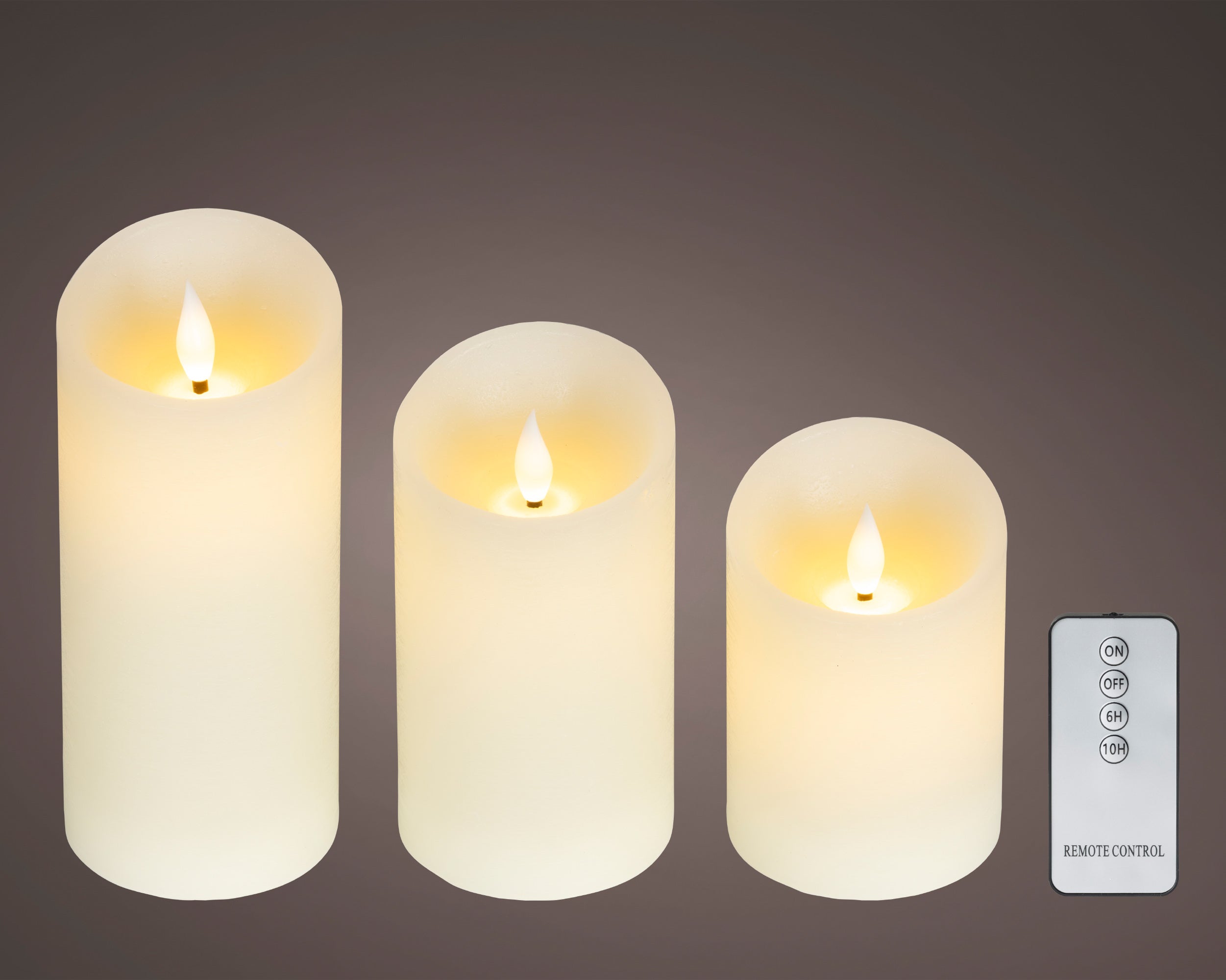 Lumineo LED realistic moving candle beige 17 cm
