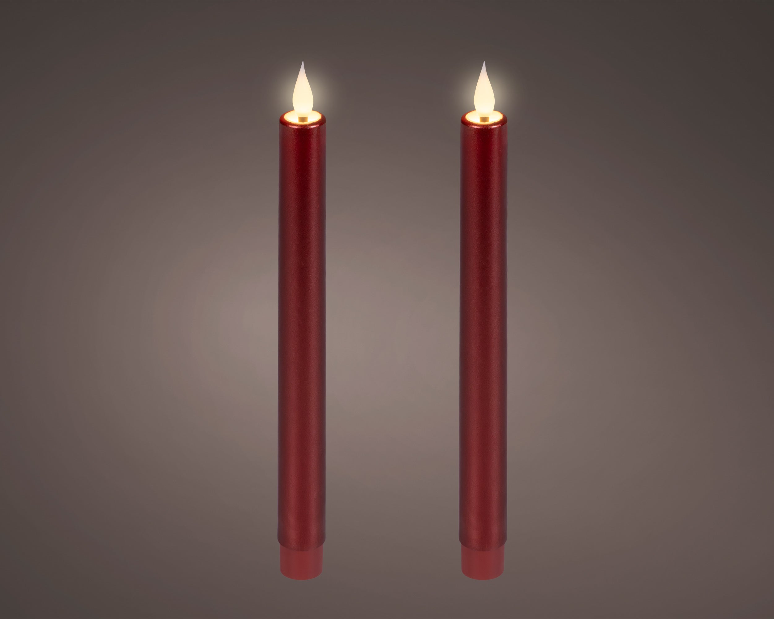 Lumineo LED realistic waving dinner candle red 24 cm