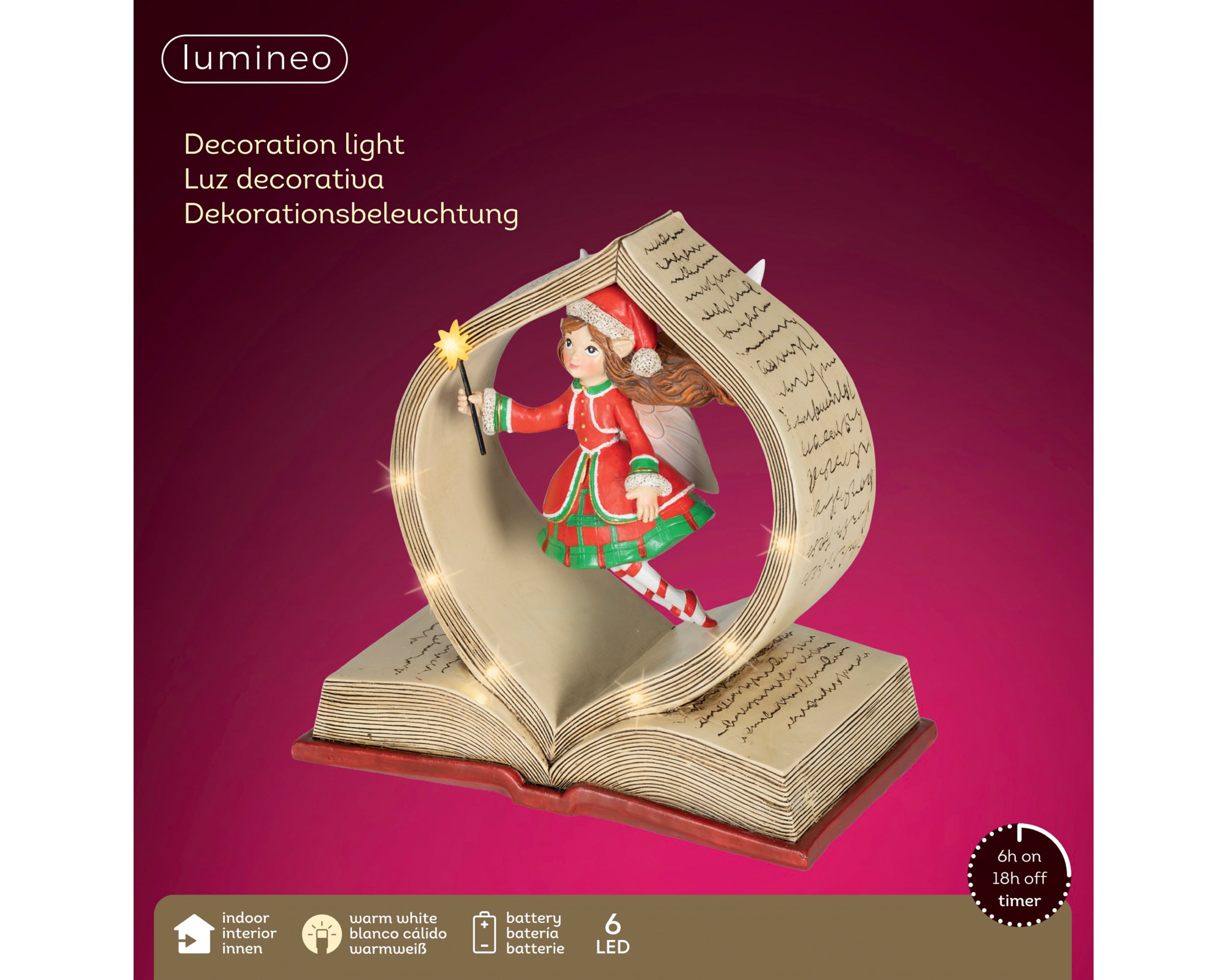 Lumineo LED book multi 14 cm