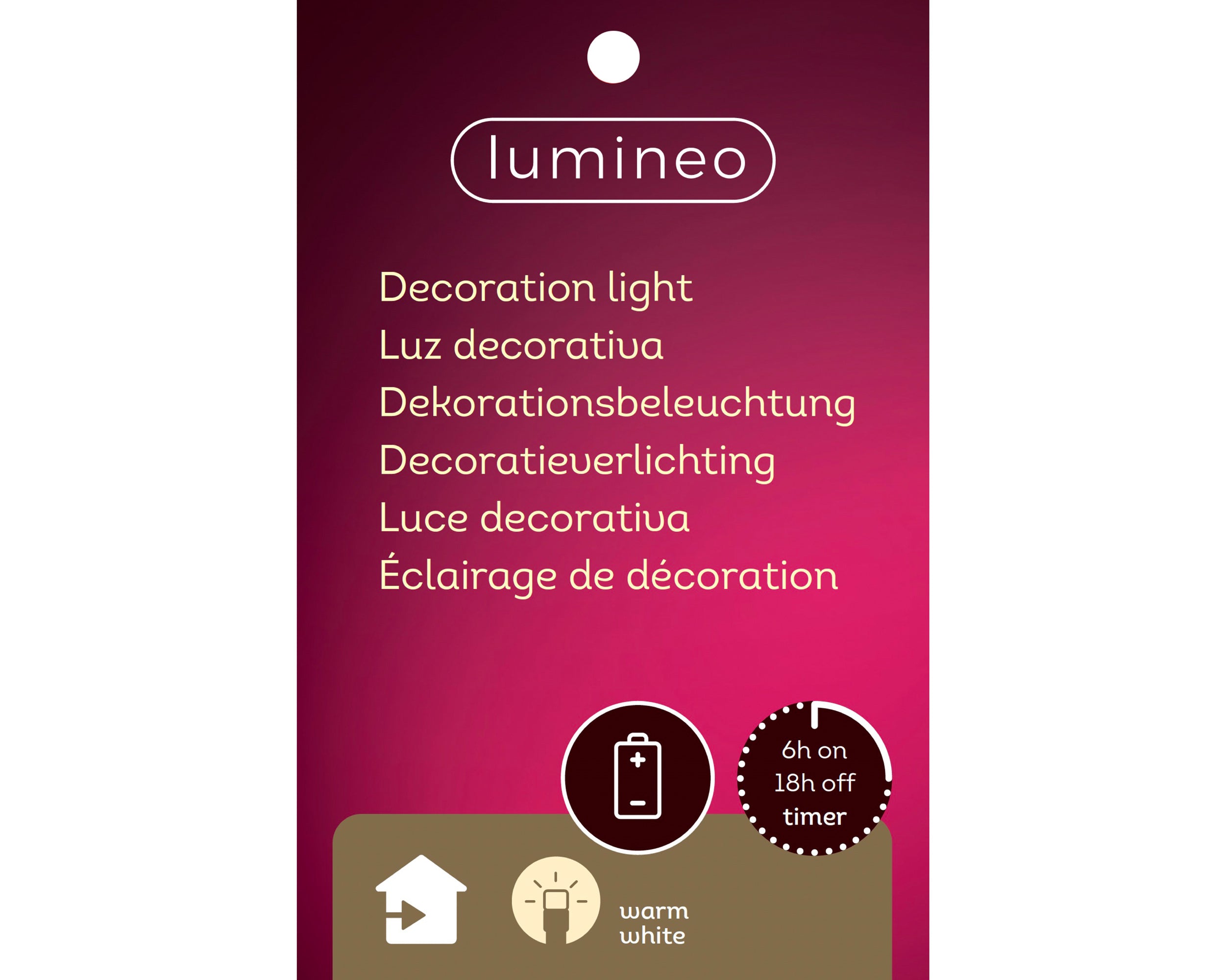 Lumineo LED Candle Cone Shape Gold 18.2 cm