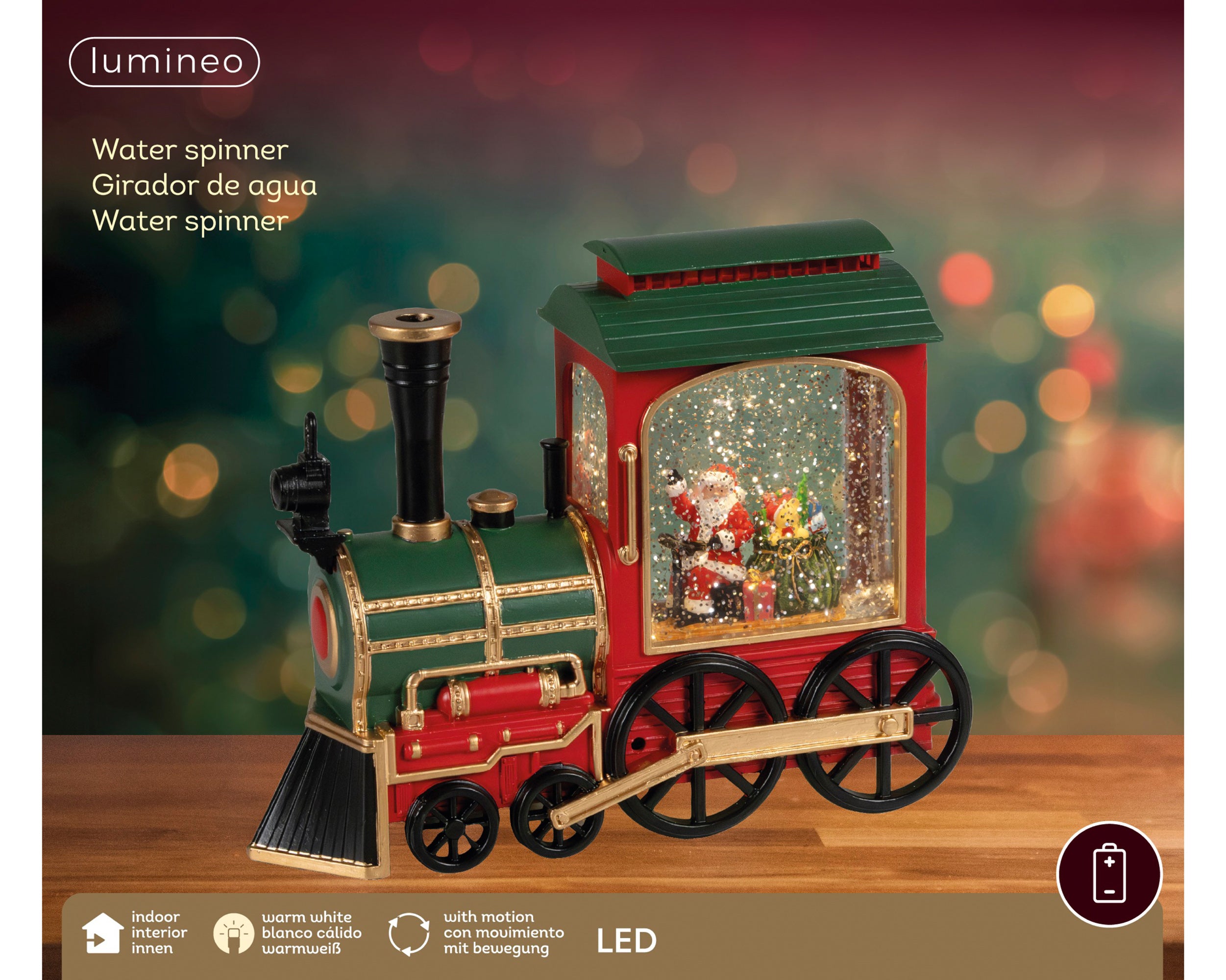 Lumineo Illuminated Water Spinner Train Multi 20 cm