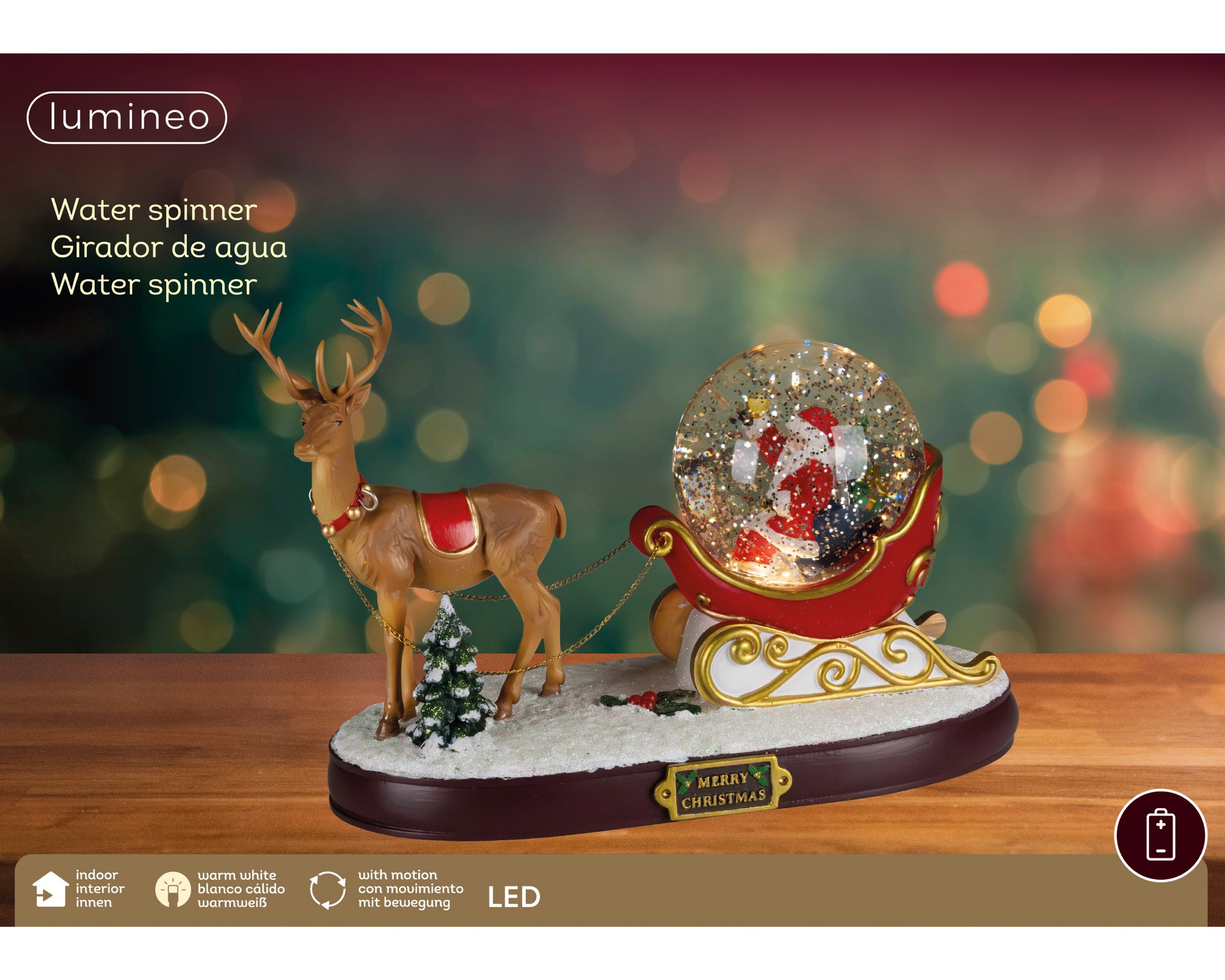 Lumineo illuminated water spinner Christmas tree multi