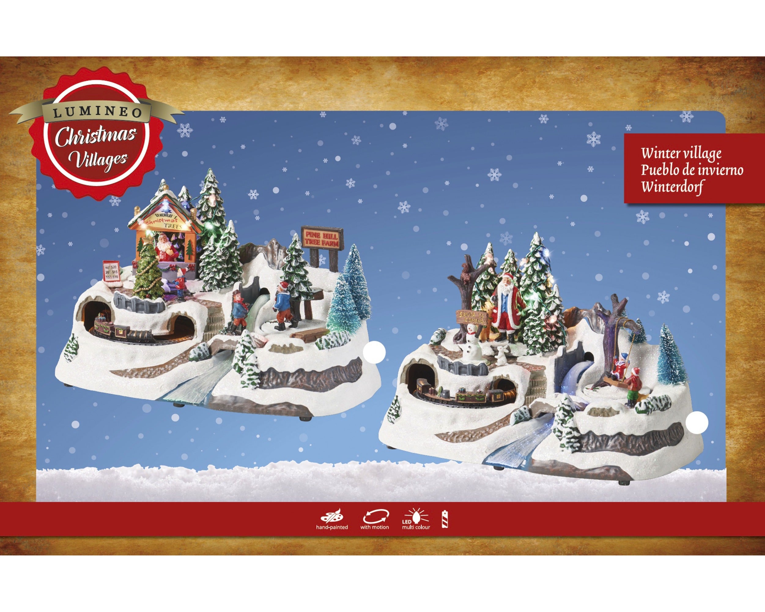 Lumineo LED scenery village multi 31 cm