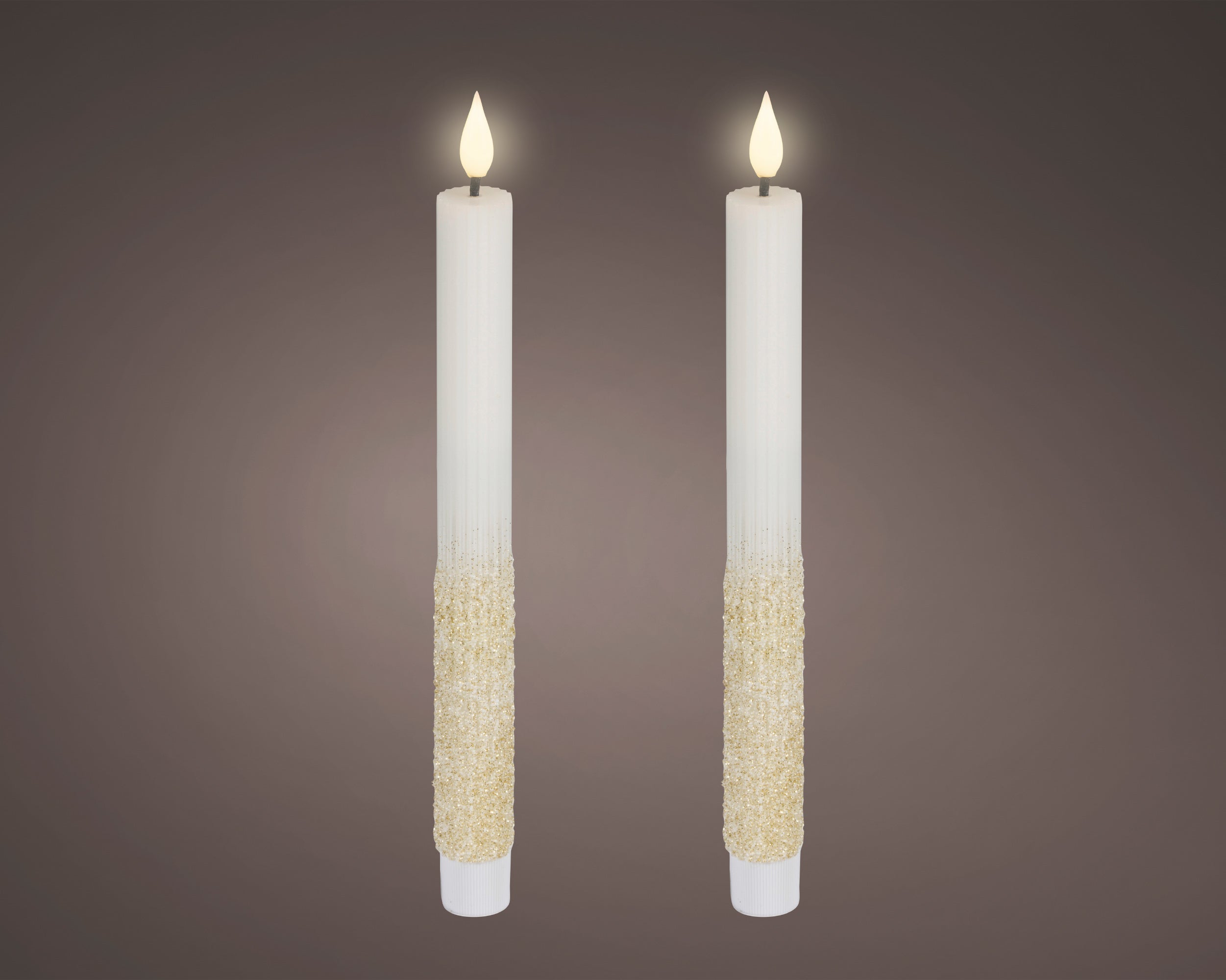 Lumineo LED wick dinner candle white 24.5 cm