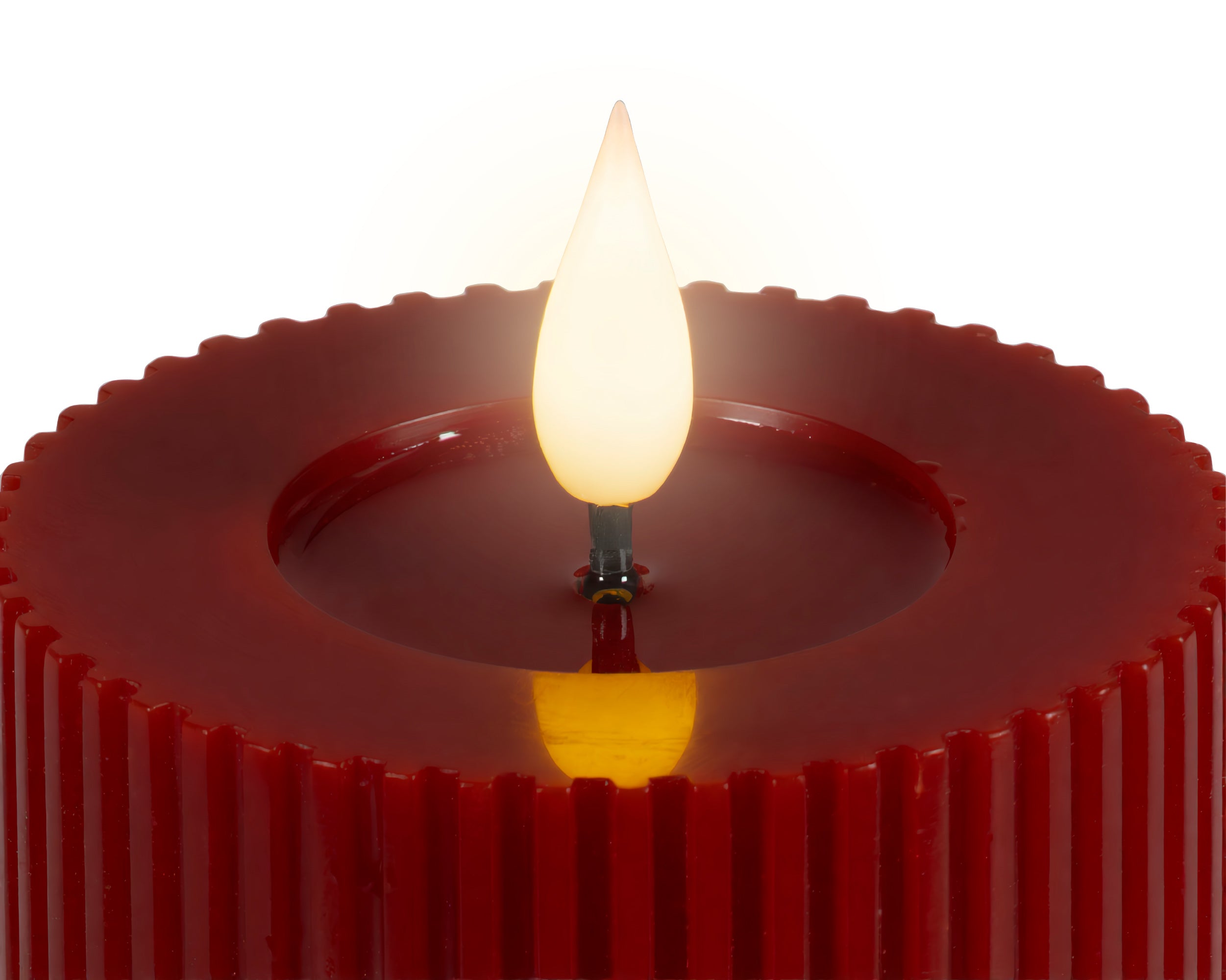 Lumineo LED wick candle red 18 cm
