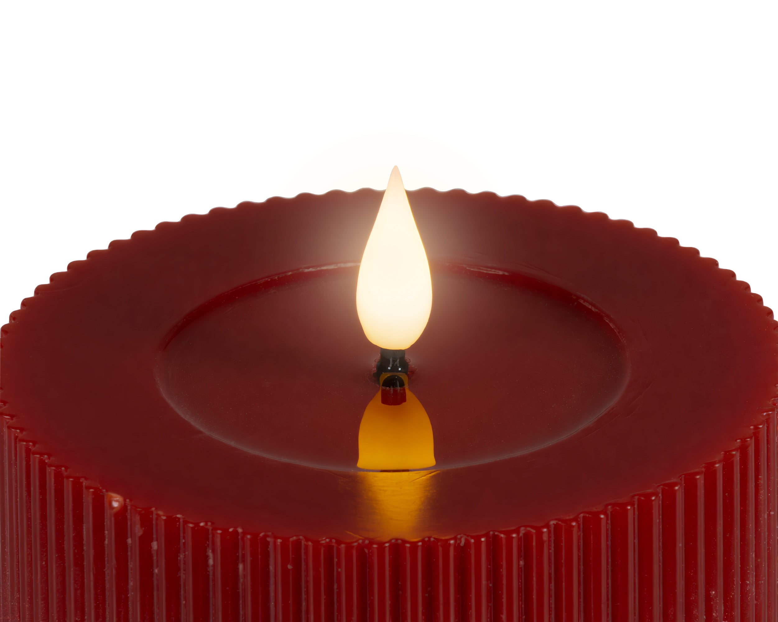 Lumineo LED wick candle red 13 cm