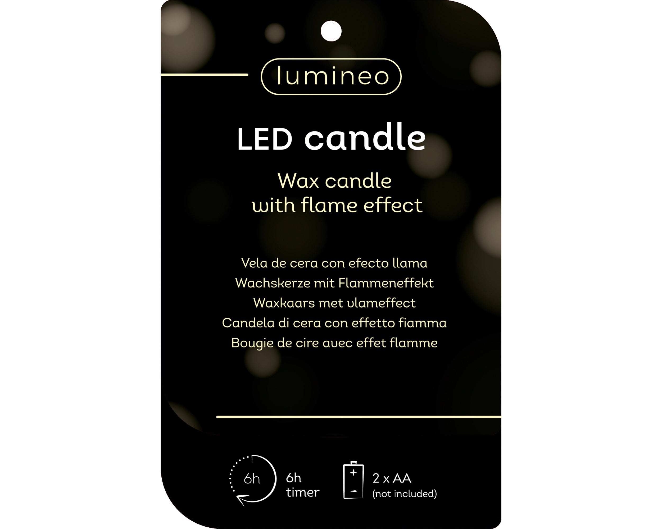 Lumineo LED wick candle red 13 cm