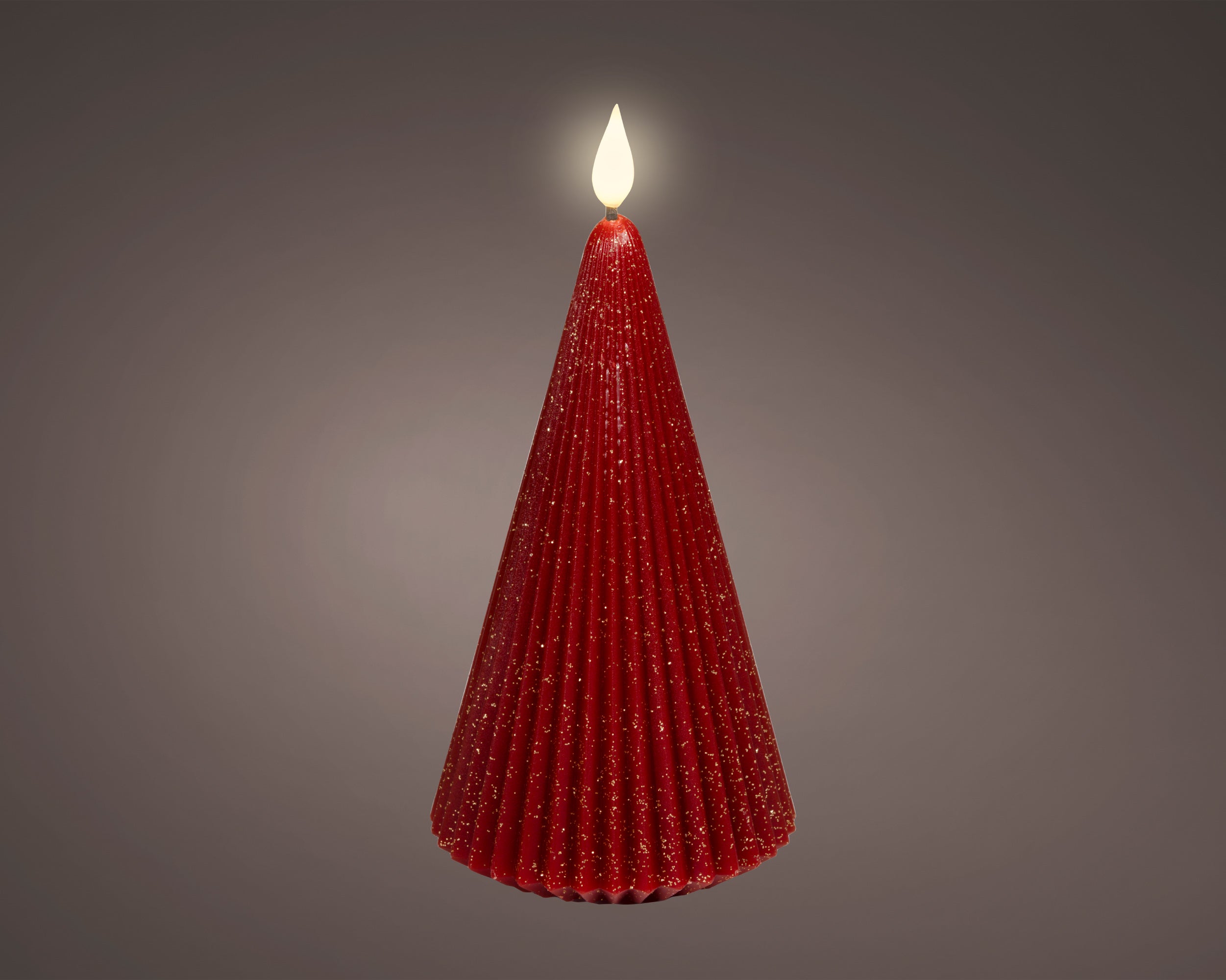 Lumineo LED wick candle red 19 cm