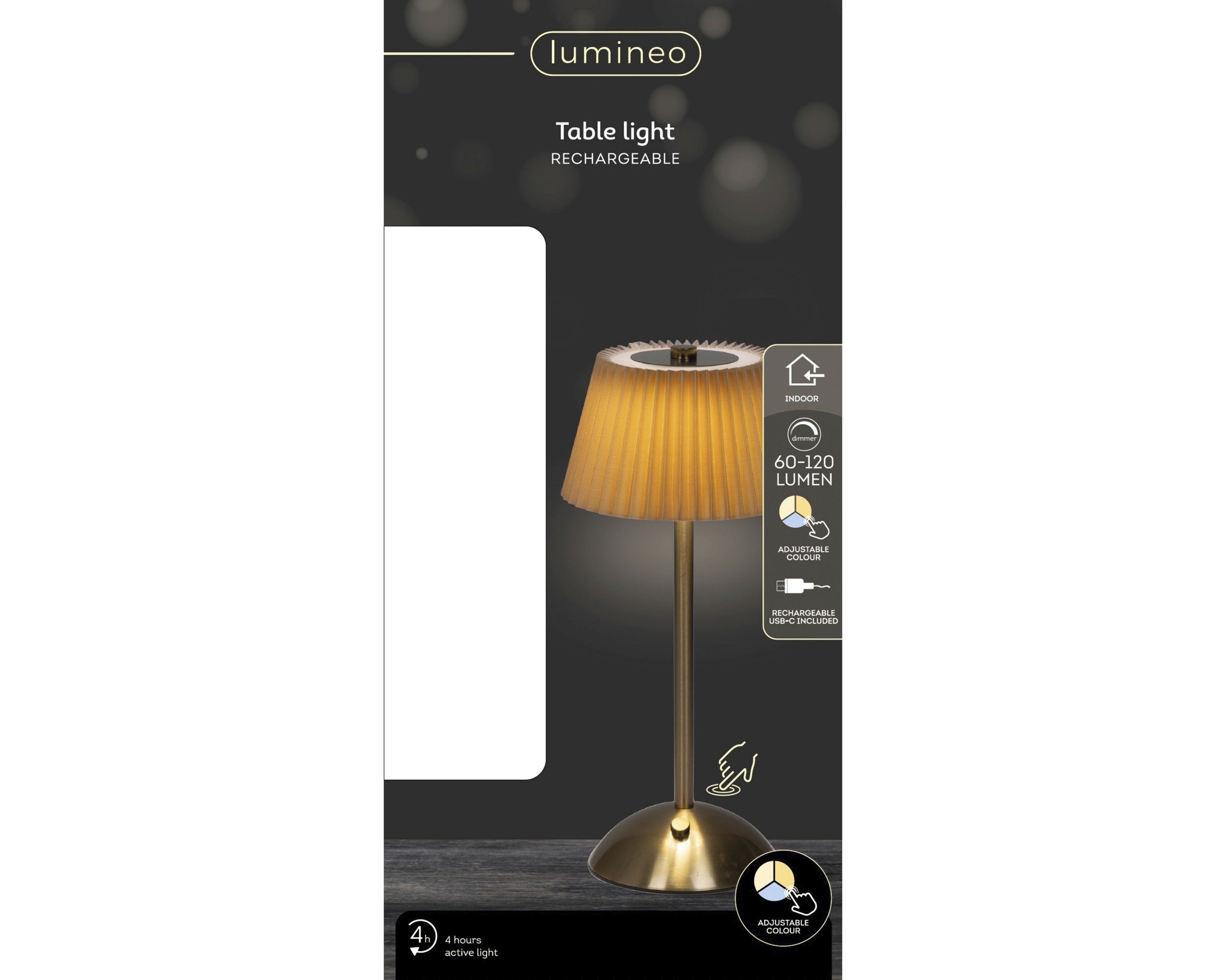 Lumineo LED rechargeable table lamp orange 30.5 cm