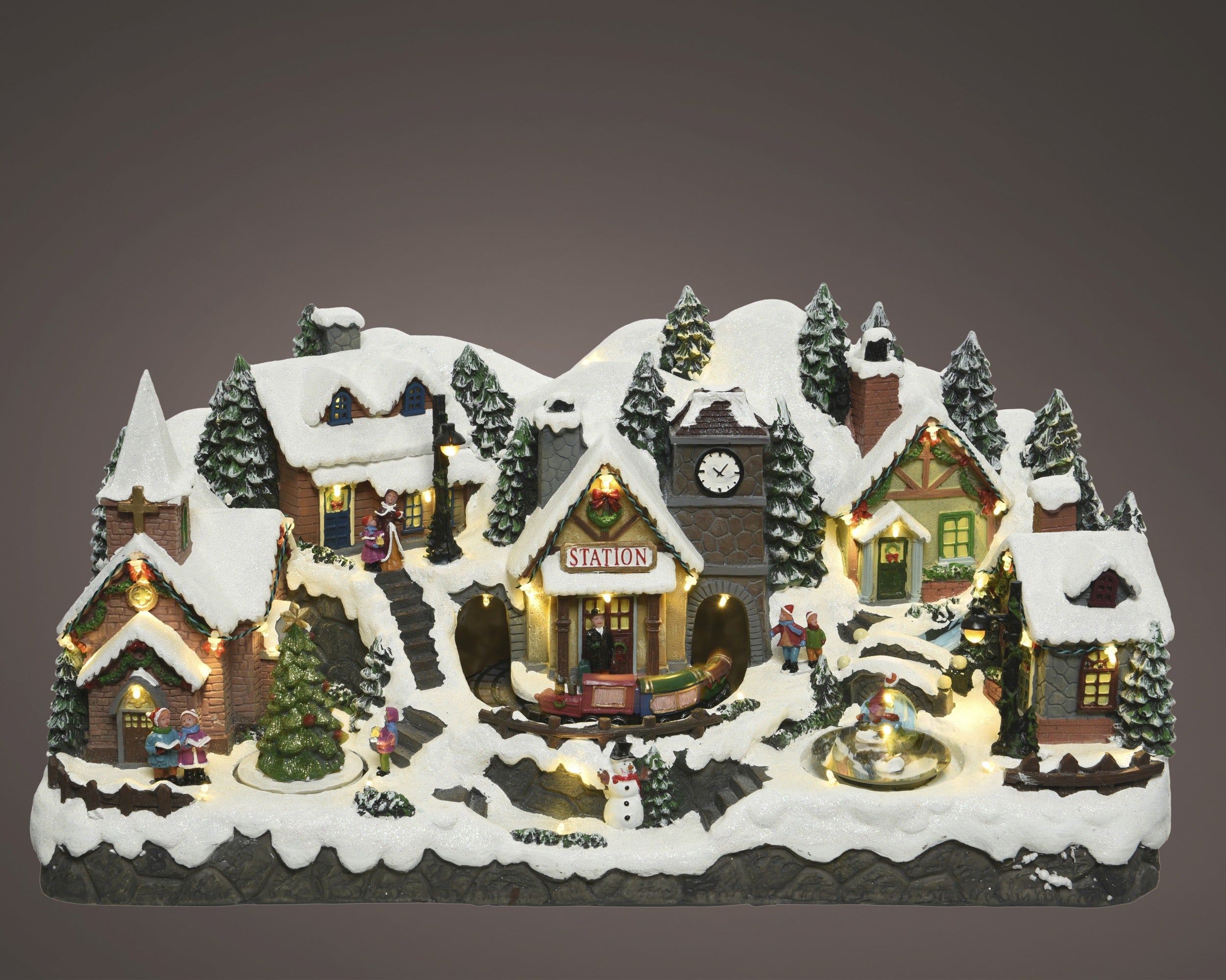 Lumineo LED scenery village width 27 cm