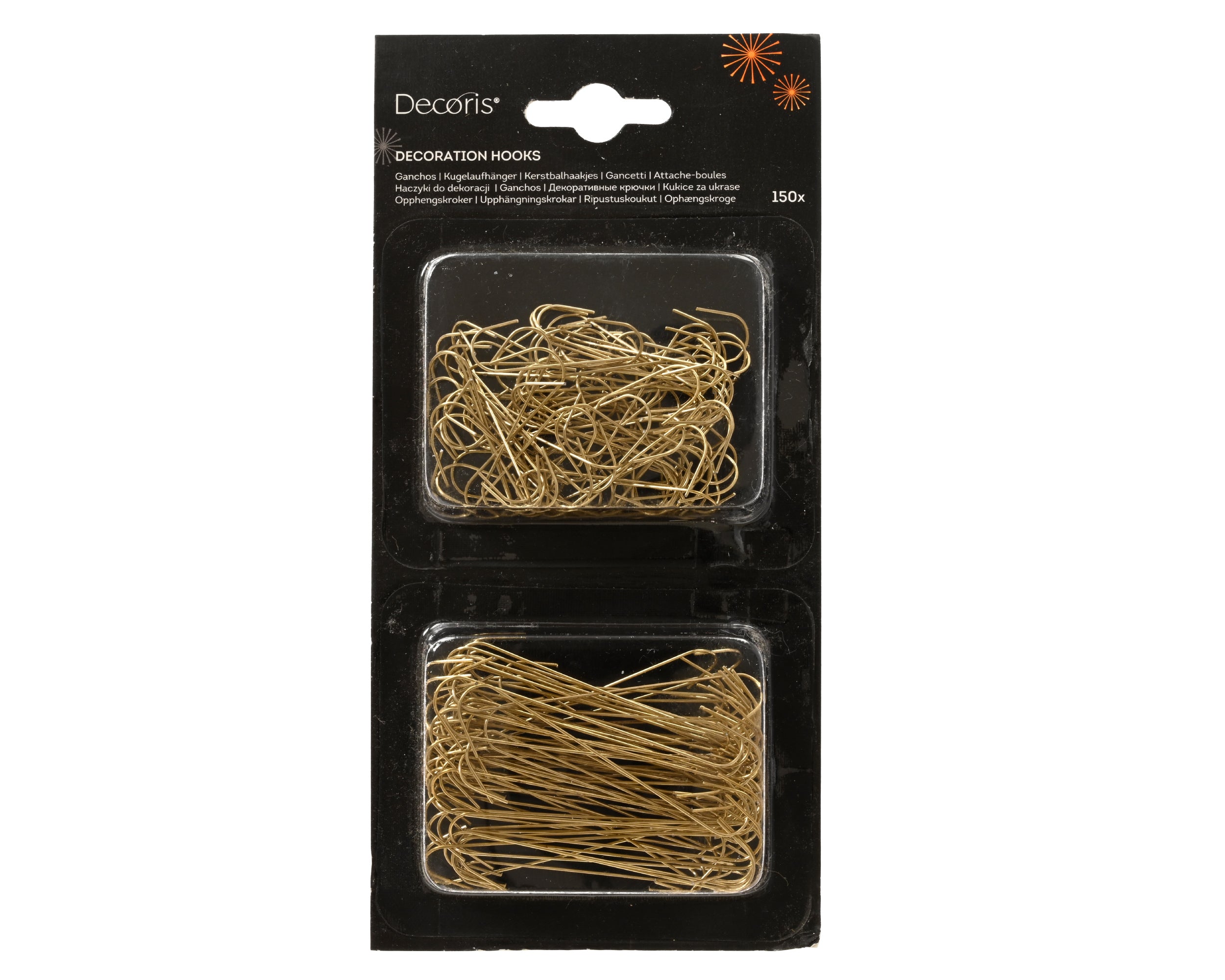 Decoris Bauble Hangers S-Shape 6.5 cm Gold Iron, Shiny Finish