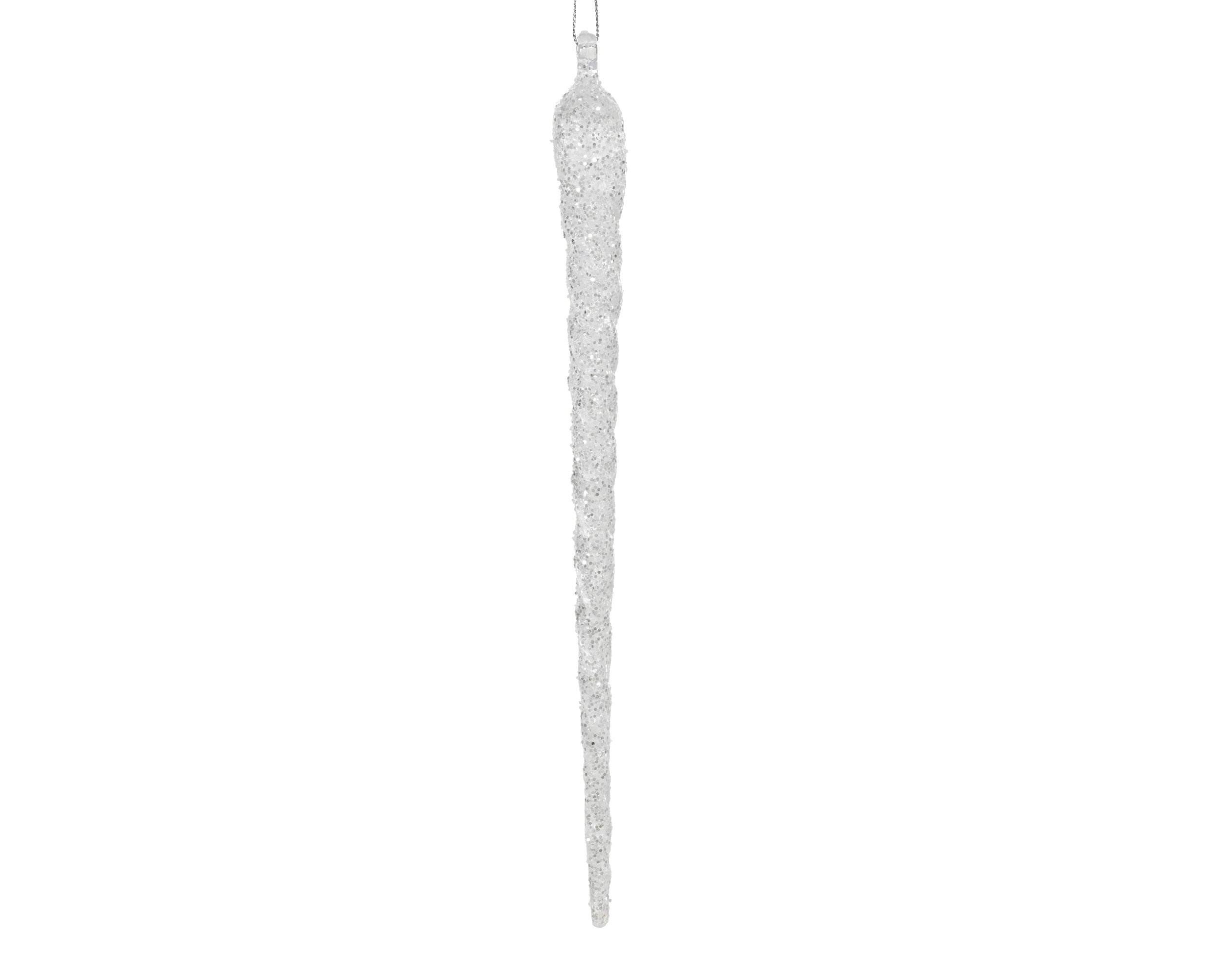 Decoris icicle ornament acrylic transparent silver icicle 28 cm