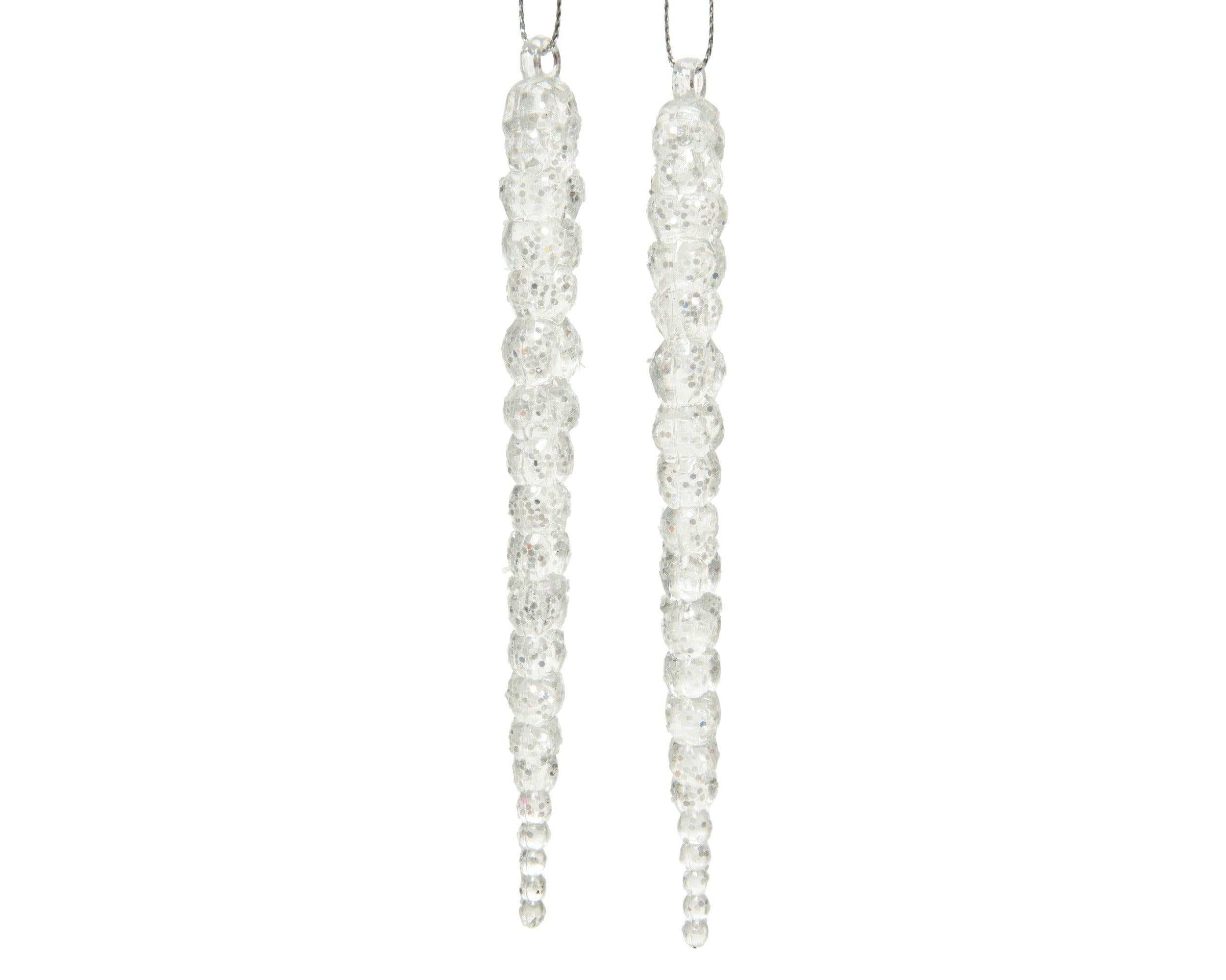 Decoris hanging decoration acrylic transparent silver icicle 14.5 cm