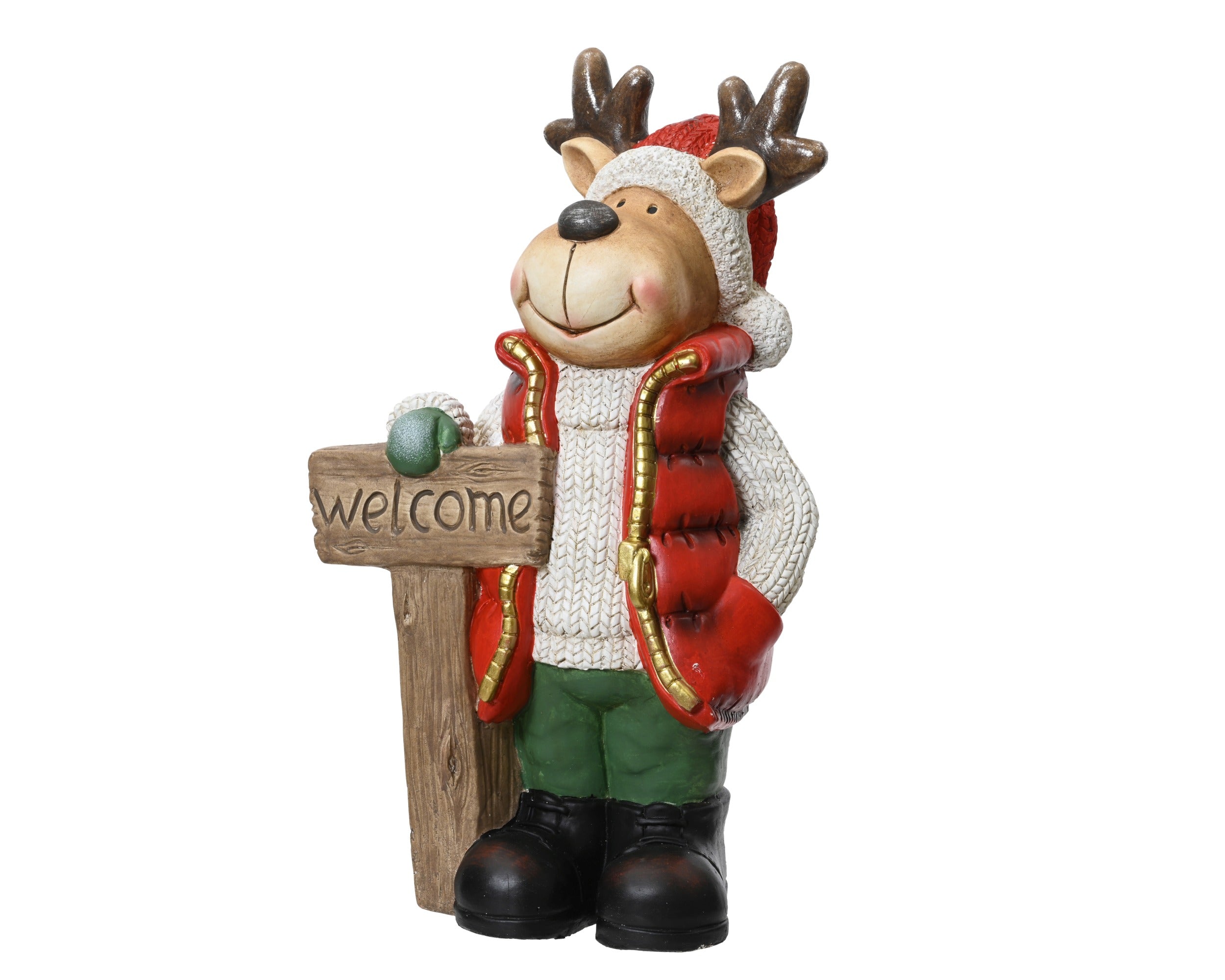 Decoris Deer Figure 43 cm Red Magnesium Christmas Decoration
