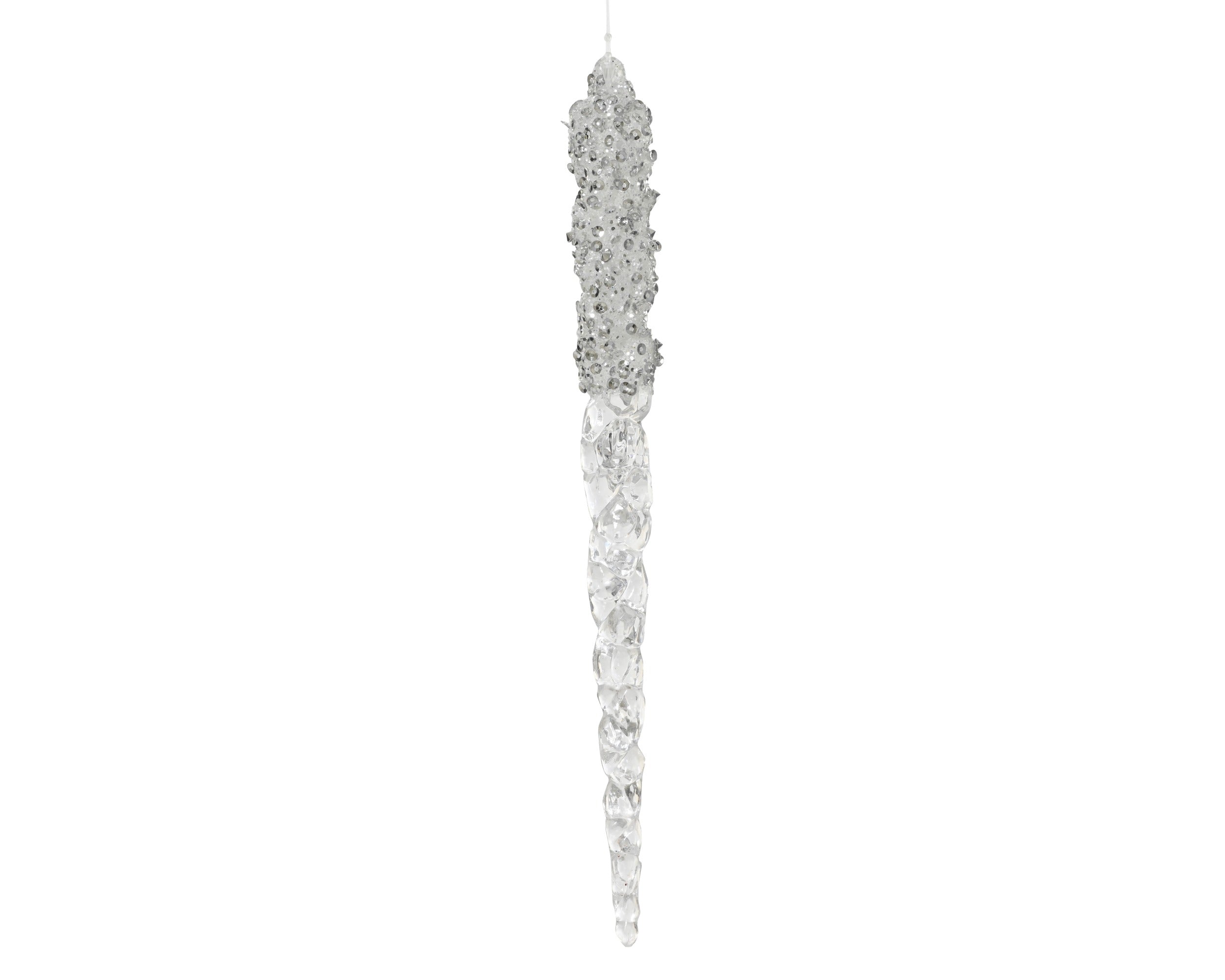 Decoris icicle ornament polystyrene clear icicle shape 23 cm