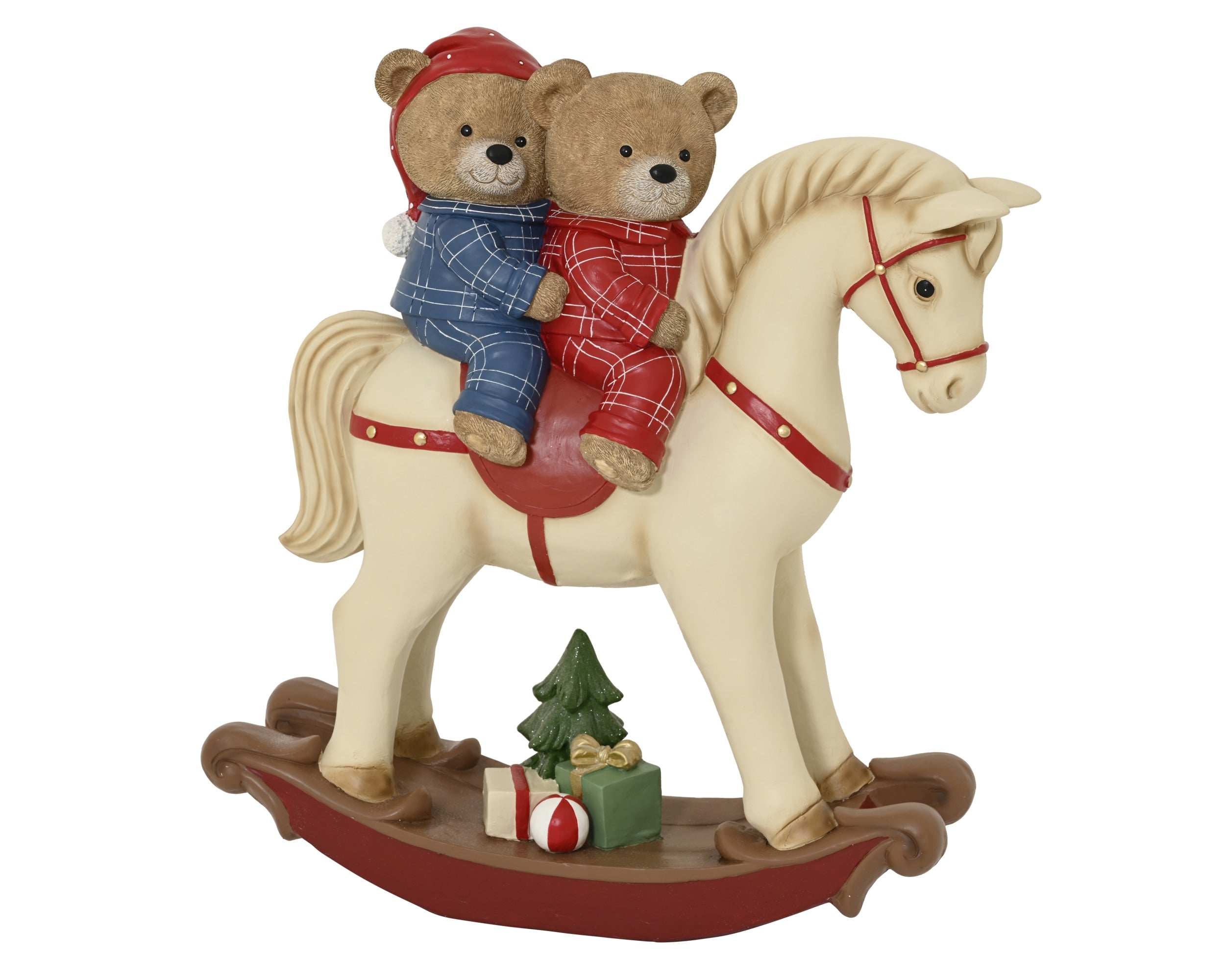 Decoris Standing Bear Figure on Rocking Horse 80 cm