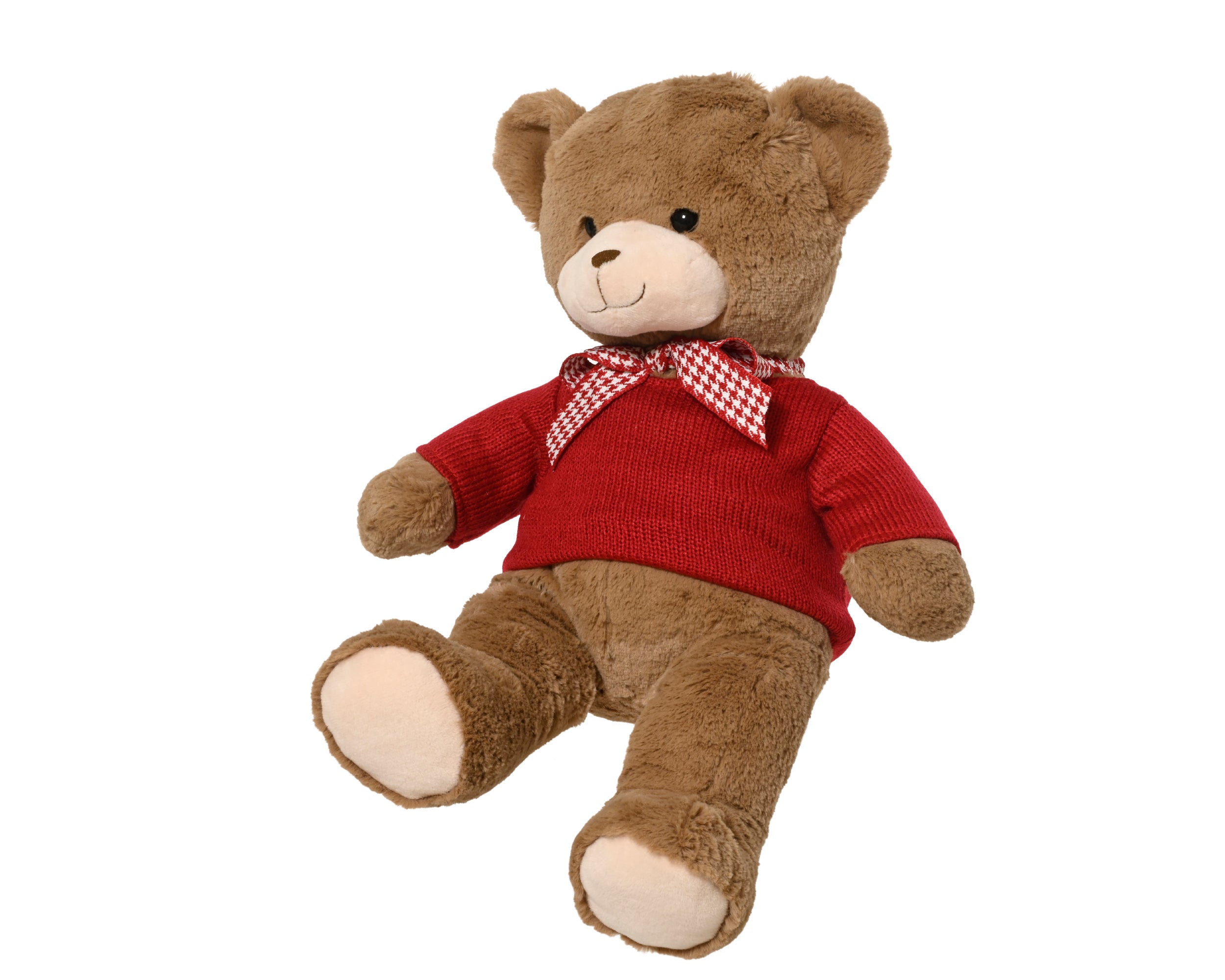 Decoris Plush Bear 80 cm Brown with Red Sweater