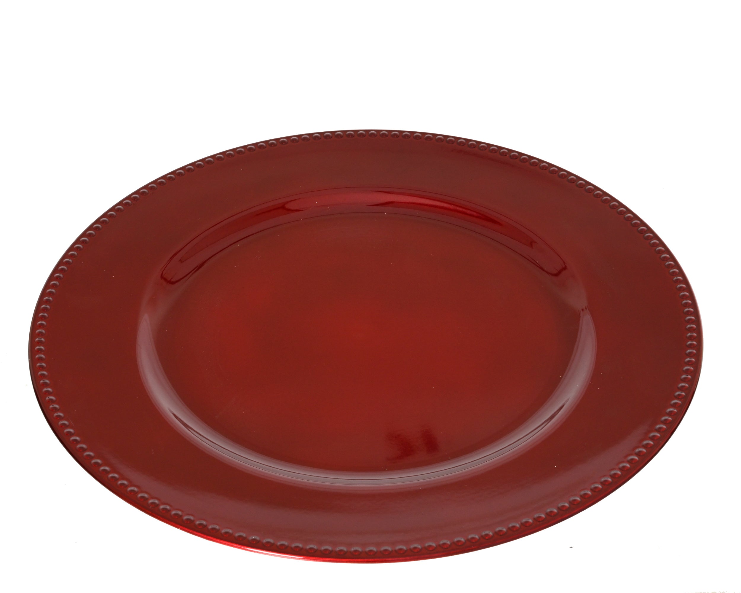 Decoris Decorative Presentation Plate Red Round 33 cm