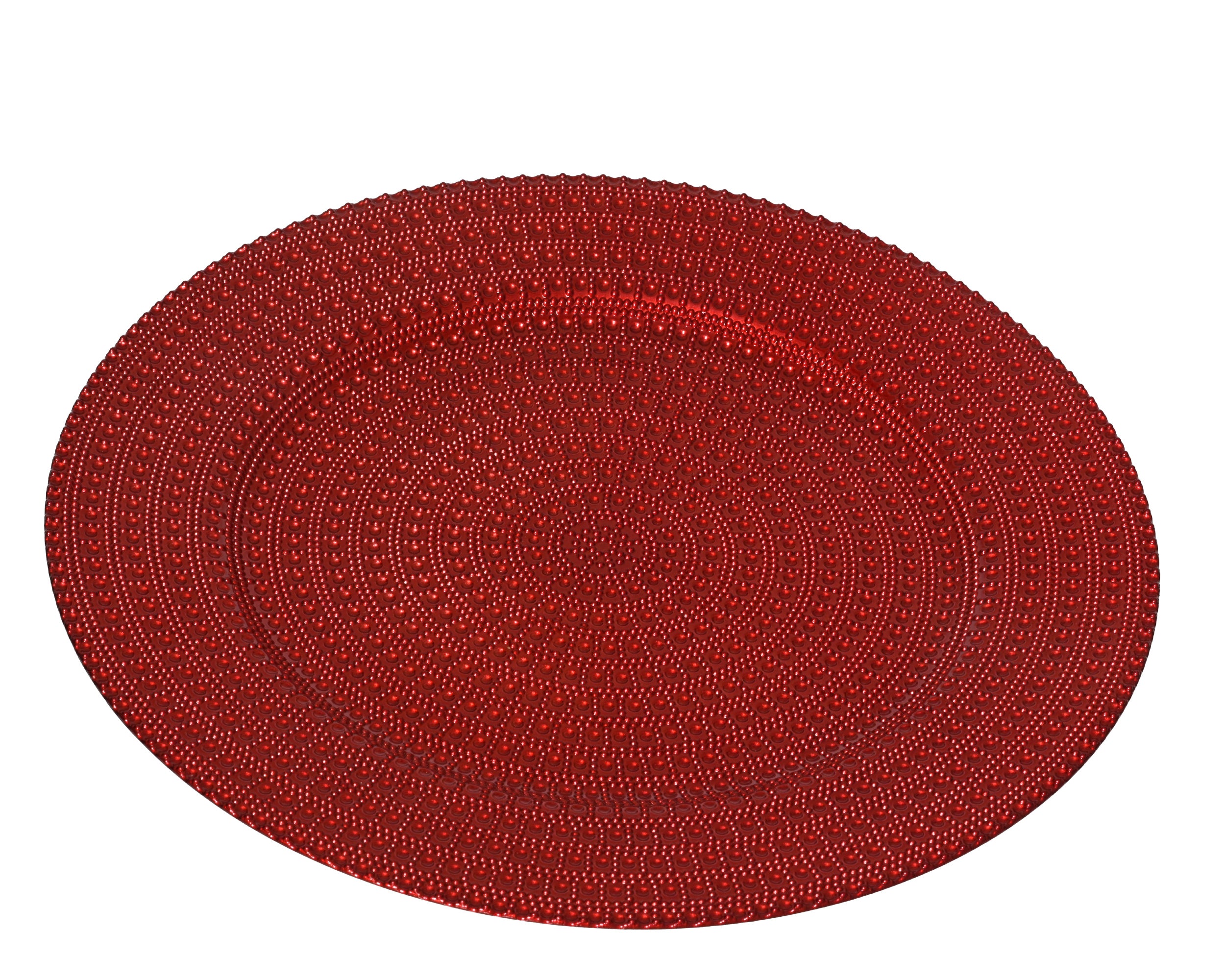 Decoris Presentation Plate Round Red 33 cm Dot Relief